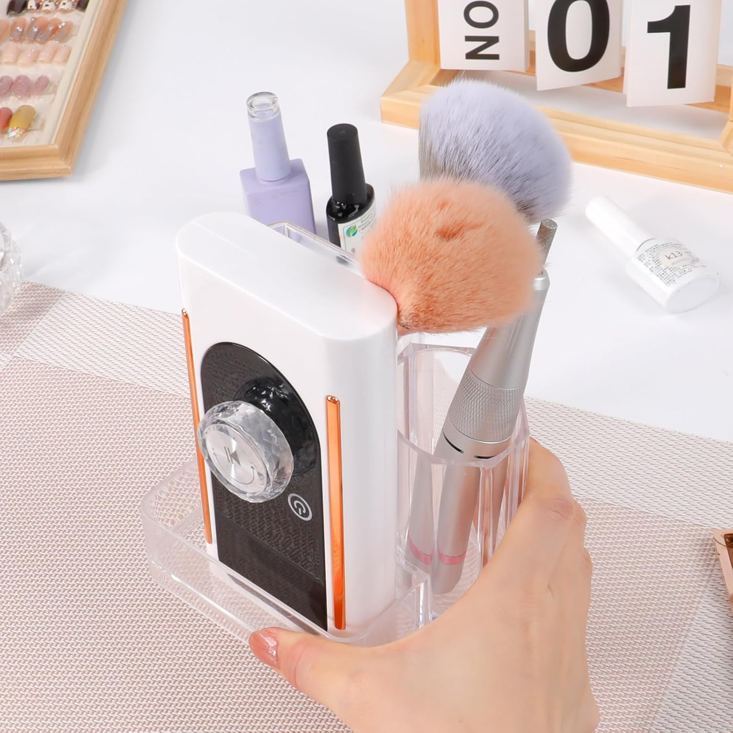 BQAN Nail Drill Holder Box Professional Organizers and Storage for Nail Tech, Nail Drill Stand Display Storage Nail Desk Organizer for Nail Lovers image number 3