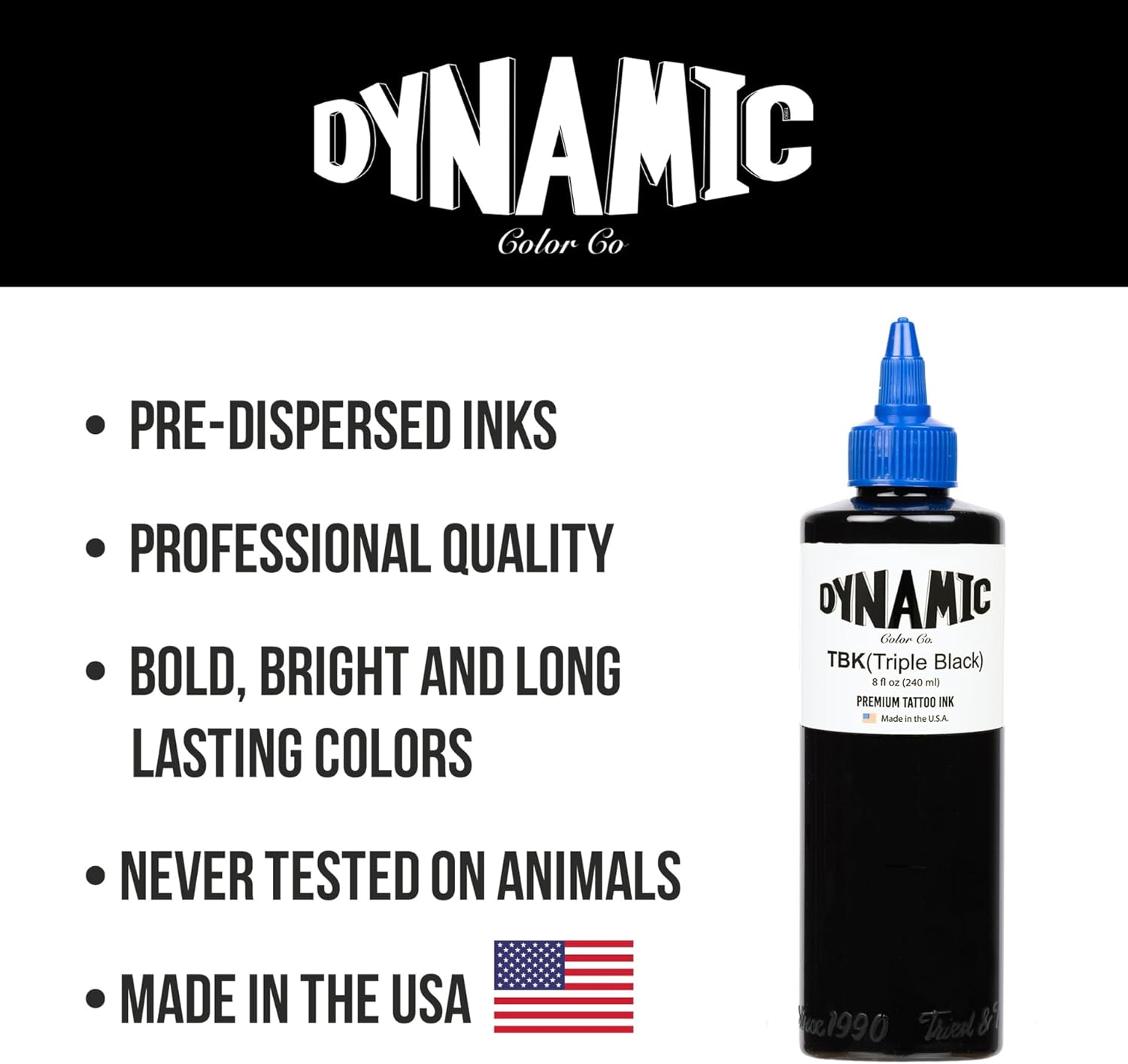 Dynamic Triple Black Tattoo Ink Bottle 8Oz image number 3