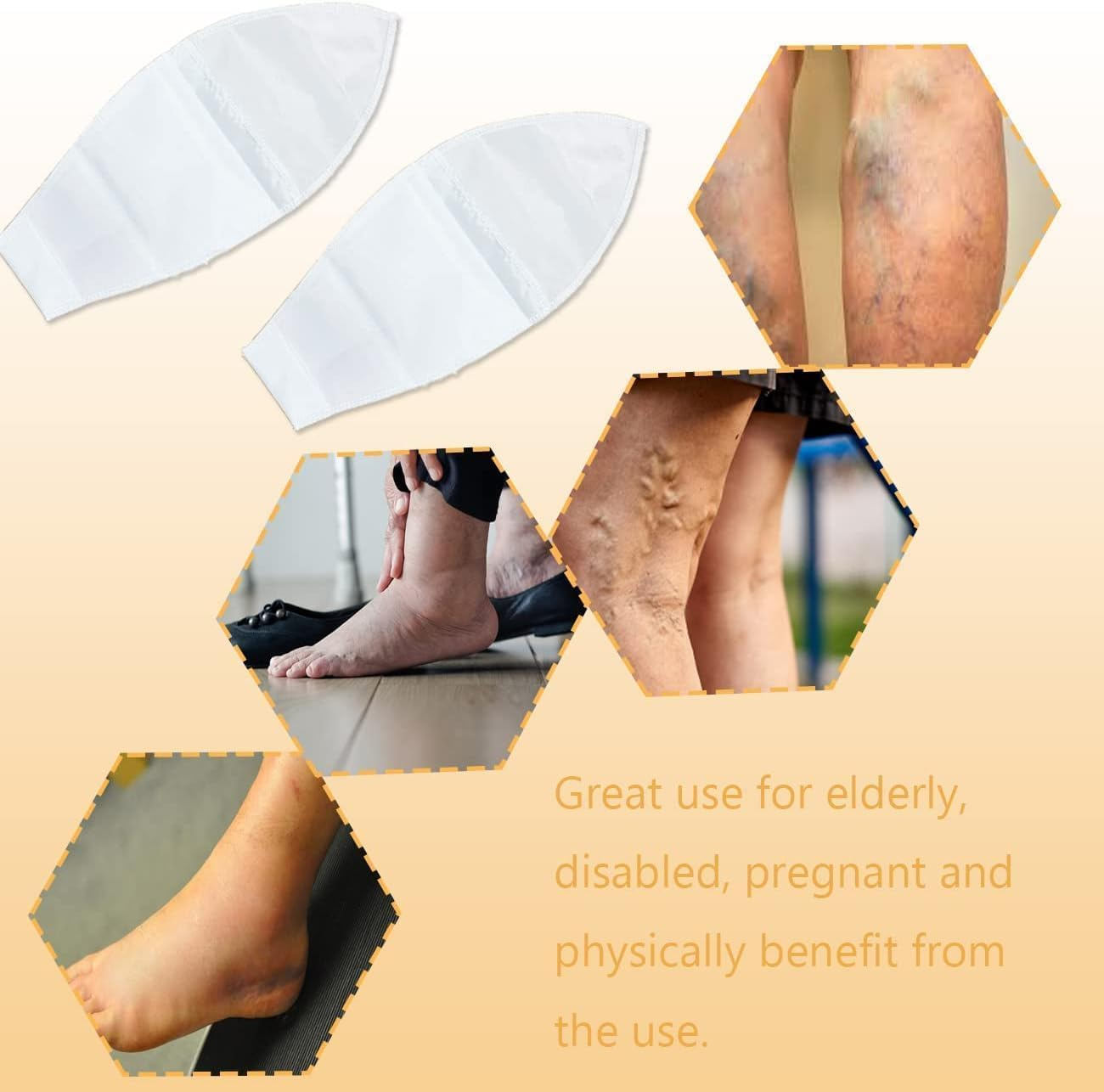 Open Toe Compression Sock Aid for Easy Slide - Slip Stocking Applicator to Help Assist Put on for Elderly, Disabled, Pregnant, 1 Pair (Pack of 1) image number 1