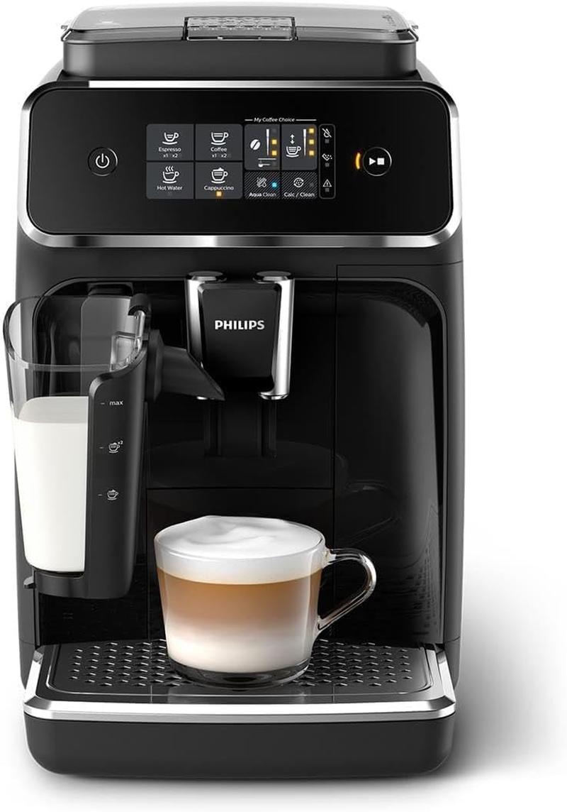 Philips Series 2200 Fully Automatic Espresso Machine with Lattego, 3 Beverages, Touch Display, Glossy Black (EP2231/40) image number 2