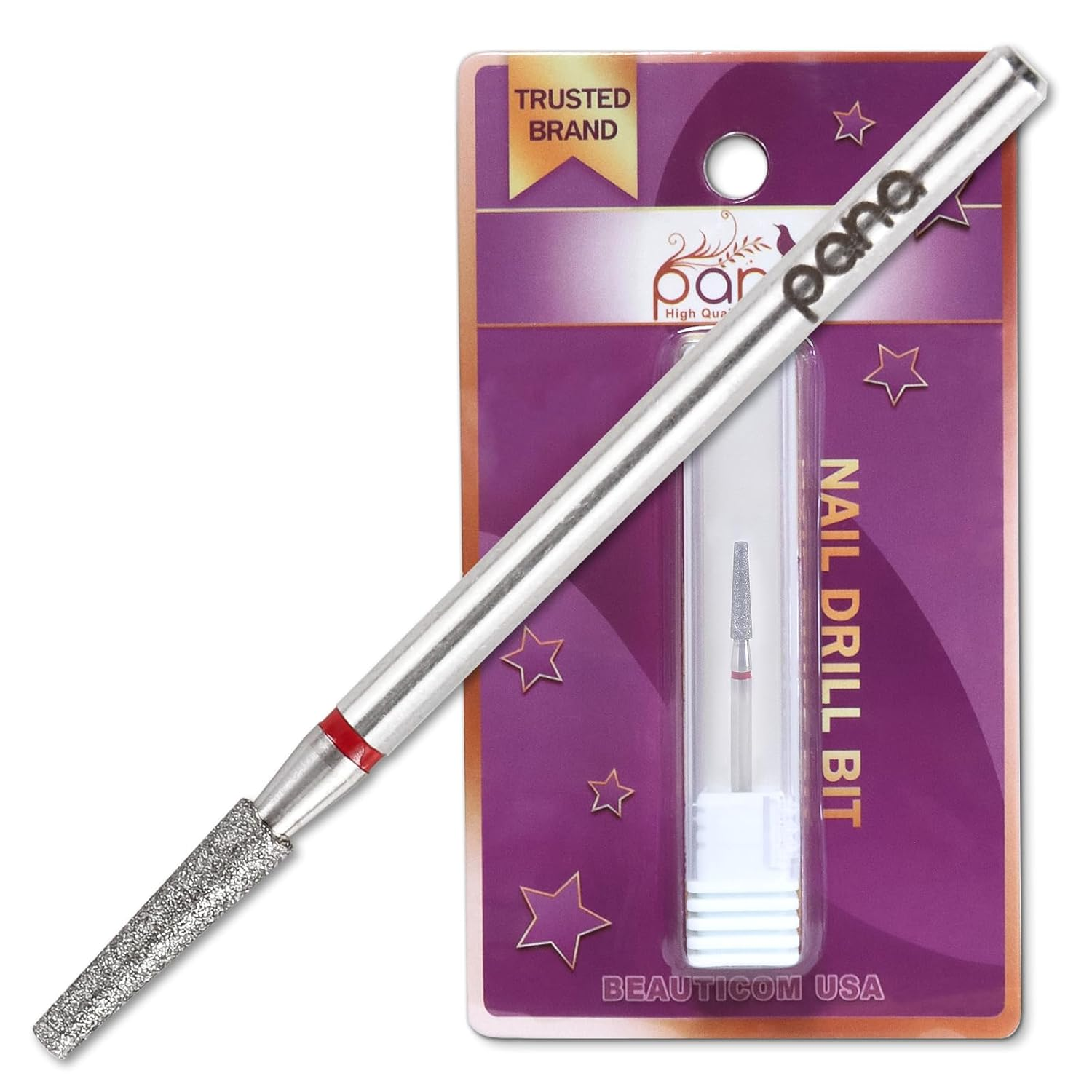 PANA 3/32&rdquo; Diamond Nail Drill Bit (Medium Grit) - Professional Cuticle Nail Drill Bits for Acrylic Gel Nails Dry Manicure Pedicure Shape Remove Tools (Ball Bit, Style 02)