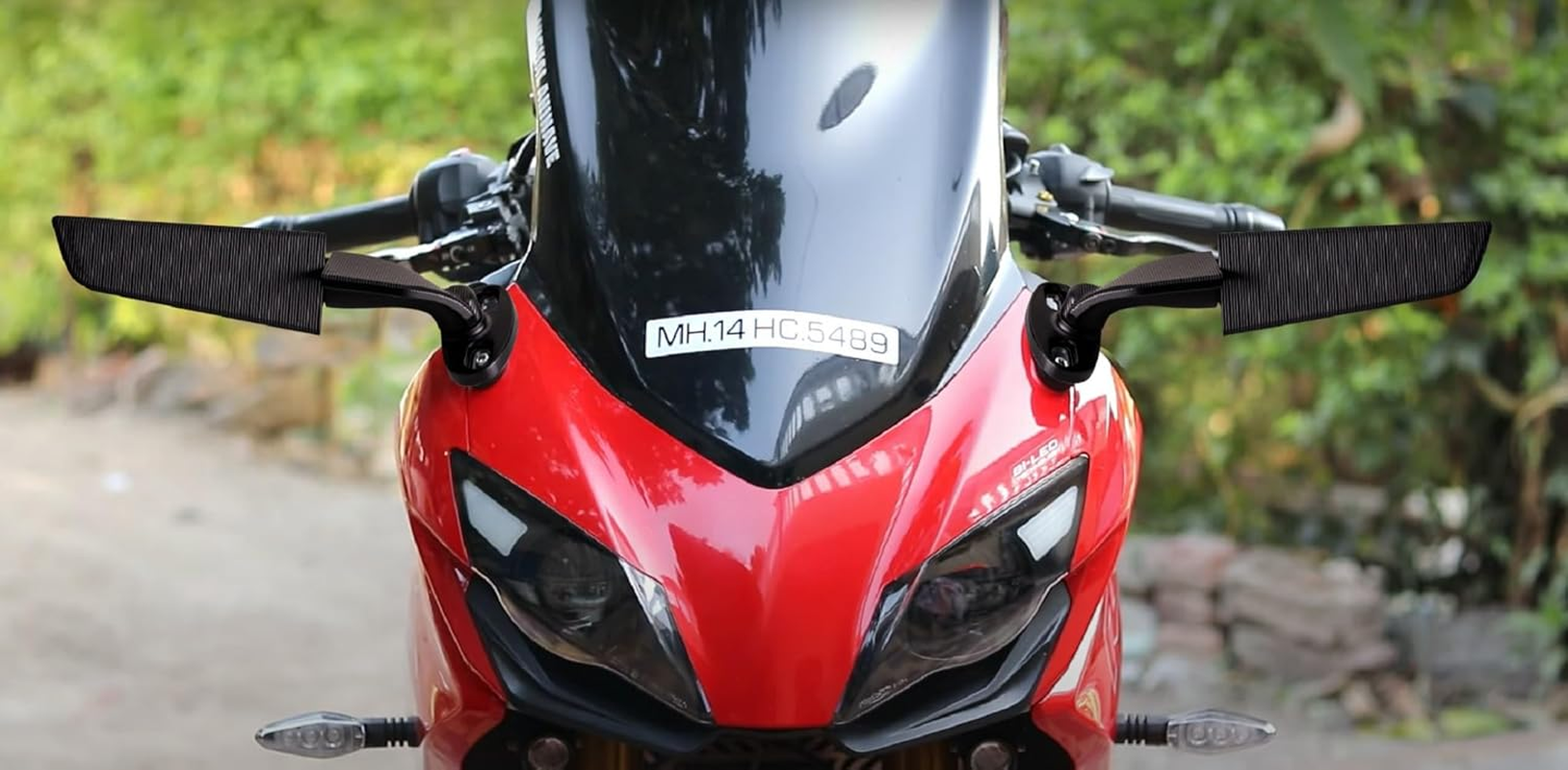 Racing Motorcycle Rear View Mirrors, 360&deg; Rotating Stealth Mirrors Compatible with Honda CBR300R CBR500R CBR600RR CBR1000RR, Kawasaki Ninja 300 400 650, Suzuki GSXR 600 750, Yamaha, Ducati