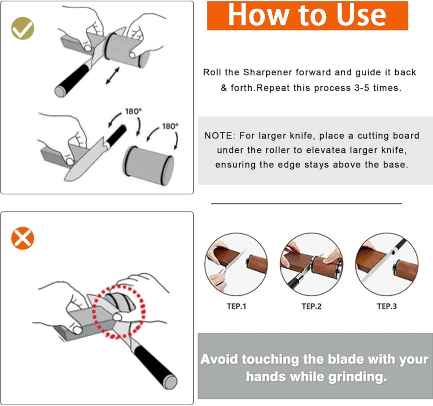 FORYUSE Rolling Knife Sharpener Set with Diamonds 400, 1000 & Ceramic 3000 Grit Discs, Tumbler Knife Sharpening Tool, 15 & 20 Degrees Magnetic Angle for Kitchen Knives, Chef'S Knife, Scissors image number 1