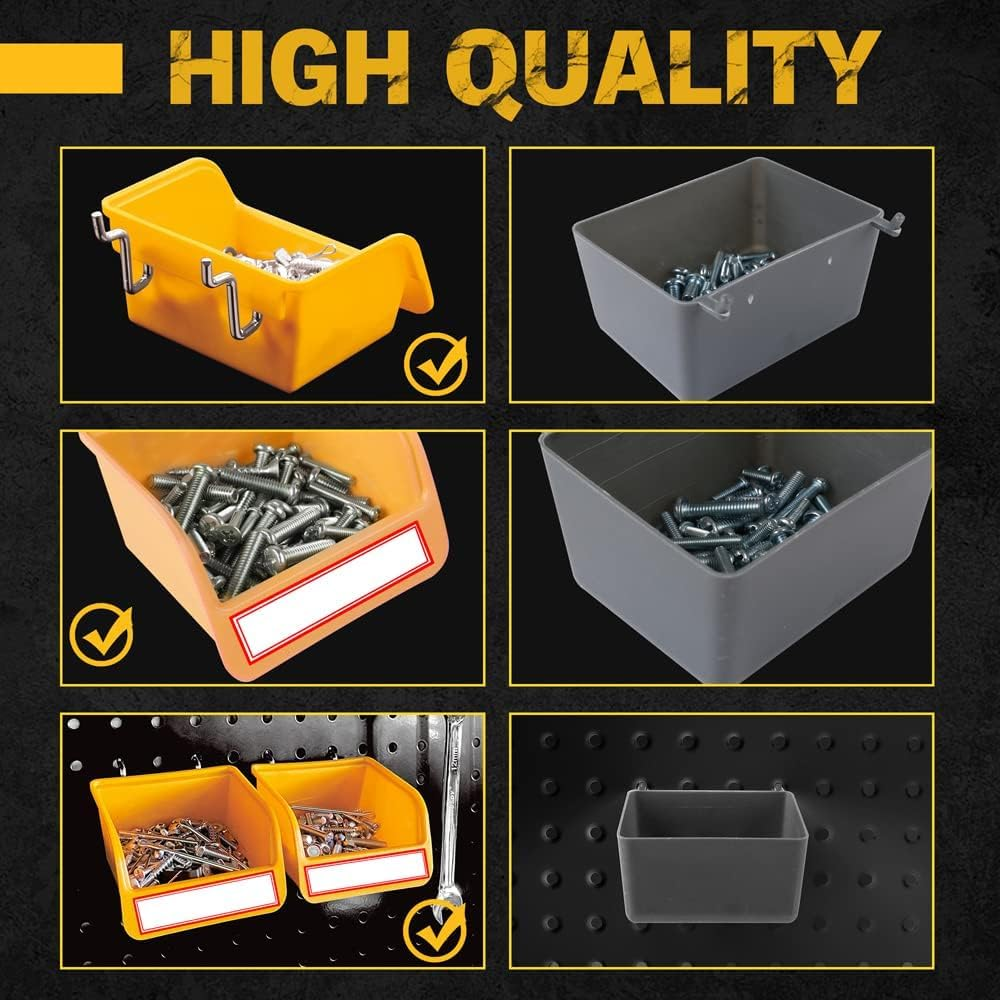 ELEAD 260 Piece Pegboard Hooks 1/8 and 1/4 Inch Peg Board Organizer Accessories with Pegboard Bins for Organizing Various Tools in the Garage Kitchen Bathroom Craft Room