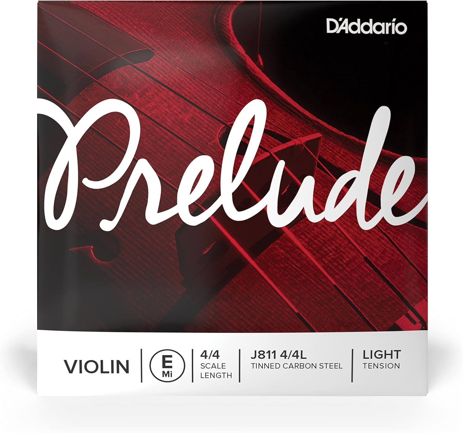D'Addario Prelude Violin Single E String, 4/4 Scale, Medium Tension - E String, Light Tension
