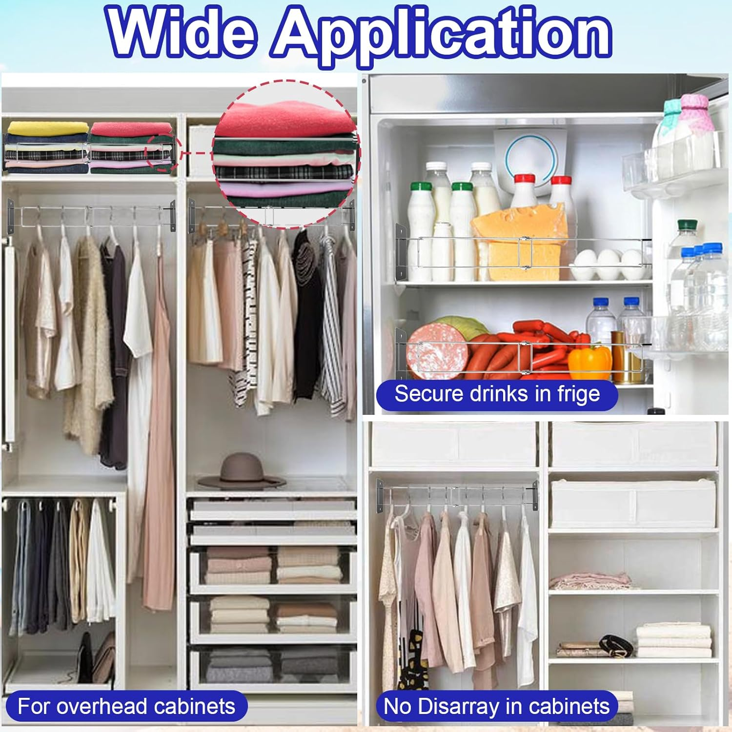 2PCS Rv Accessories for Inside, RV Shower Corner Storage Bar with 5PCS Hooks, Adjustable Tension Rods 7-13 Inches, Camper/Travel Trailer Accessories Organizing Kitchen/Bathroom image number 2