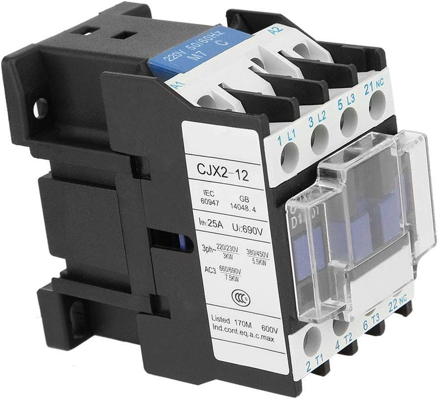 AC Contactor, Silver Tungsten Alloy Industrial AC Contactor, CJX2-1201 Functional for Power Applications for Electrician for Factory for Engineer image number 6