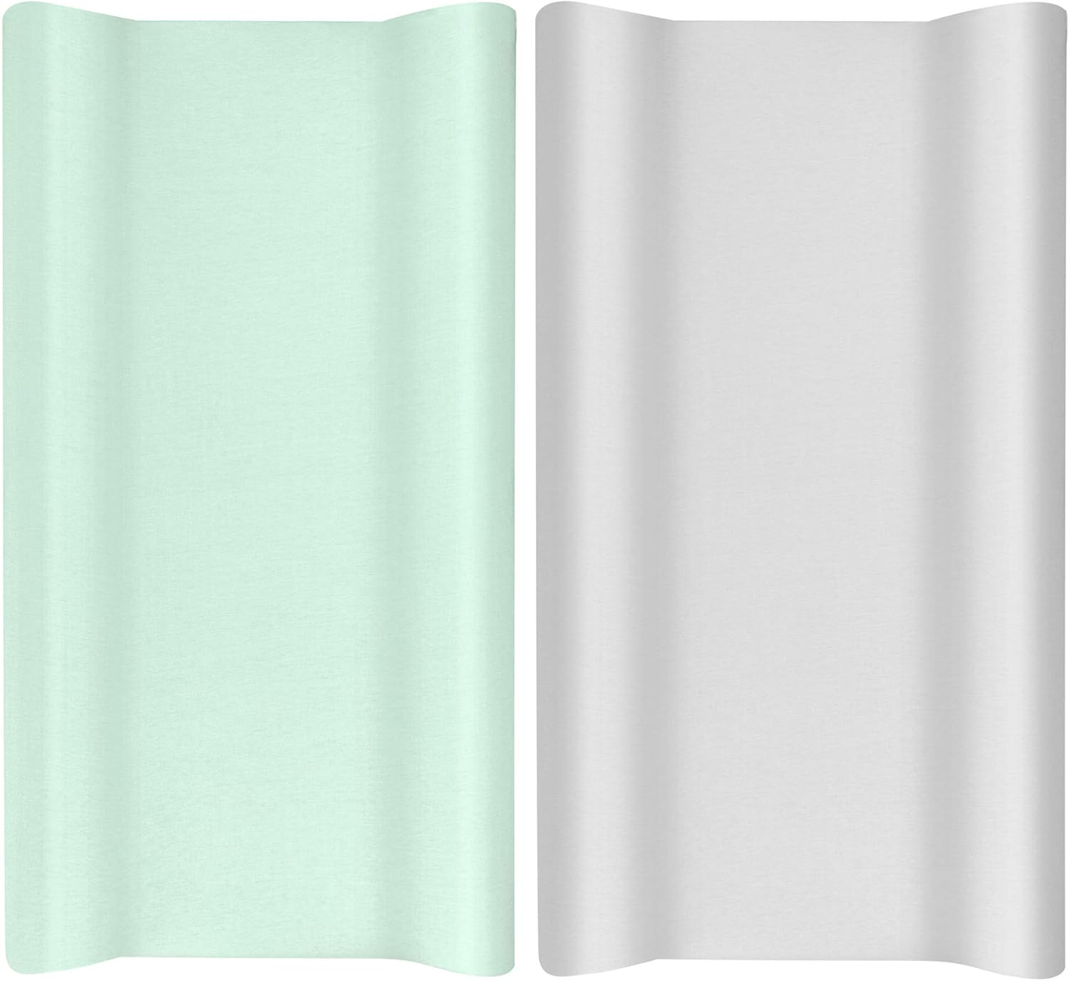 TILLYOU Changing Pad Cover Set in Soft Jersey Material - Fits 32"/34''X16 Contoured Pad for Babies, Lt Green & Lt Gray image number 7