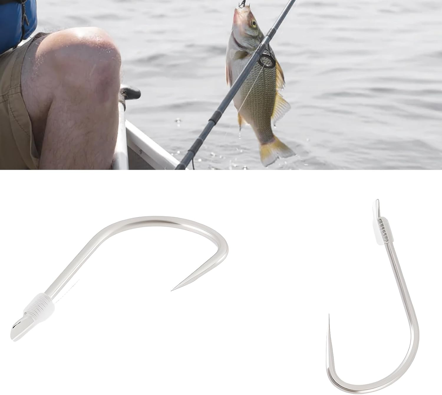 20Pcs Small Barbless Fish Hooks with 45Cm Line Suitable for Fishing Grass Crucian Carp - 2: 0.7*14.2Mm image number 3