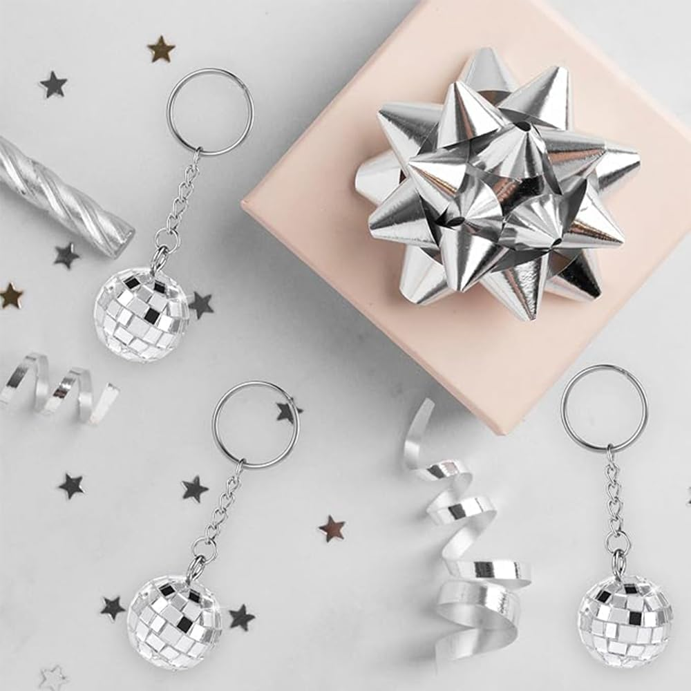 10Pcs Disco Ball Keychain, Mini Disco Ball Party Favors Keychain, Small Disco Balls, Disco Party Favors Supplies Accessories for 70S 80S Disco Party Halloween Christmas Party Decorations image number 2