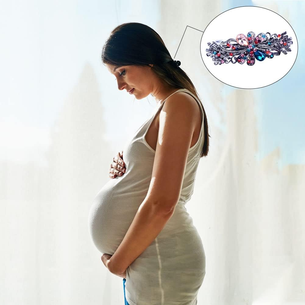 4 PCS Hair Barrettes for Women Ladies, Flower Crystal Rhinestones Barrette Pearl Spring Hair Clip Accessories Women Fashion Ponytail Holders Barrette for Daily Wear Mothers Day Present image number 4