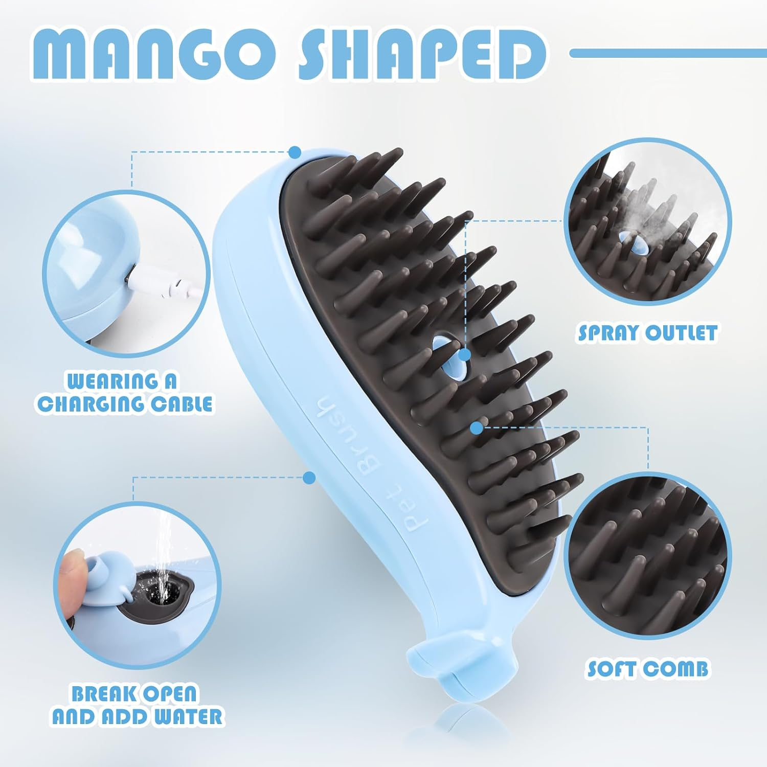 Cat Steam Brush - Cat Steam Brush - Self-Cleaning Steam Cat Brush for Massage, Steam Brush for Pets to Remove Matted and Loose Hair, Cat Grooming Brush Hair Removal Comb image number 5