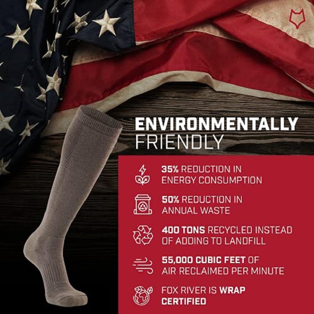 FOX RIVER Men'S over the Calf Military Lightweight | Breathable | Army Colors | Ultimate Comfort | All Condition Socks image number 5