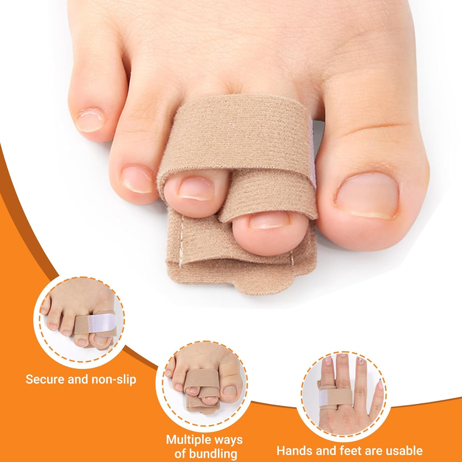 JYNVO 4 Pcs Toe Separator Set Hammer Toe Corrector Hallux Valgus Corrector Toe Separators for Hallux Valgus Correction Overlapping Toe for Women and Men