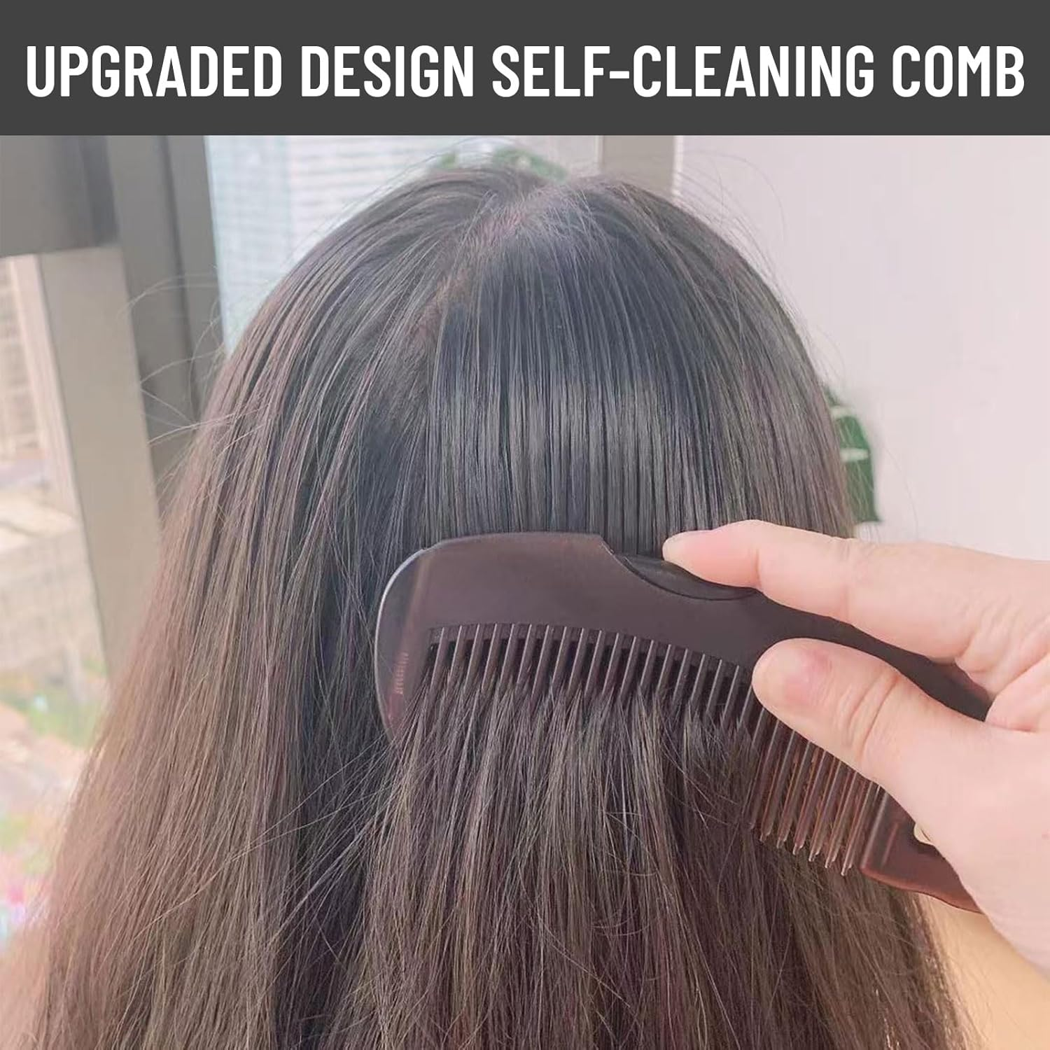 Cosmeria Flake Comb Set, Stainless Steel Comb for Clean Scalp with Button, Effective Flake and Stress Removal, Ideal for All Hair Types and as a Gift image number 6