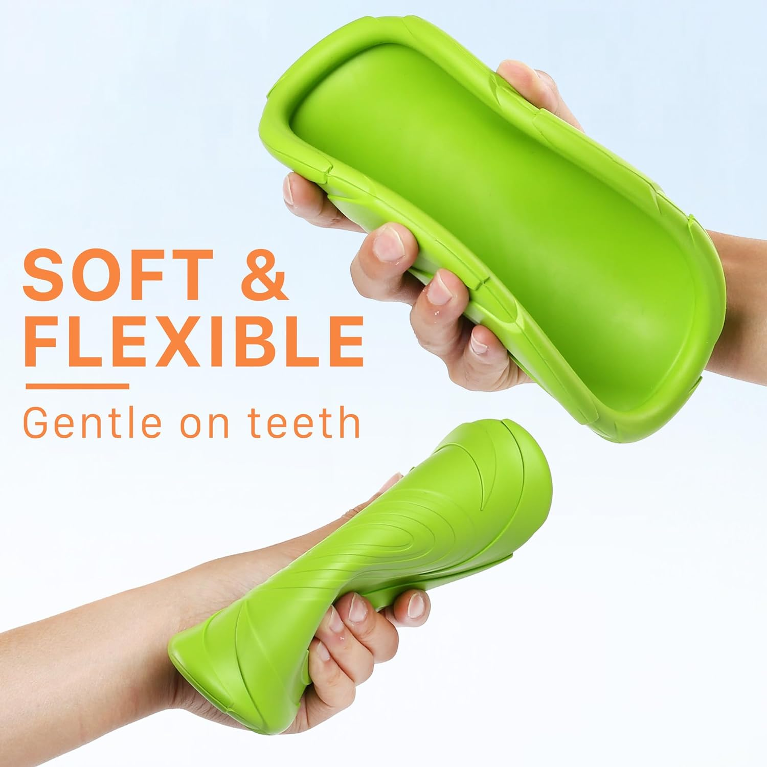 Primepets 2 Pack 7 Inch Dog Frisbees, Durable Dog Toys, Nature Rubber Floating Flying Saucer for Water Pool Beach, Orange and Green image number 6