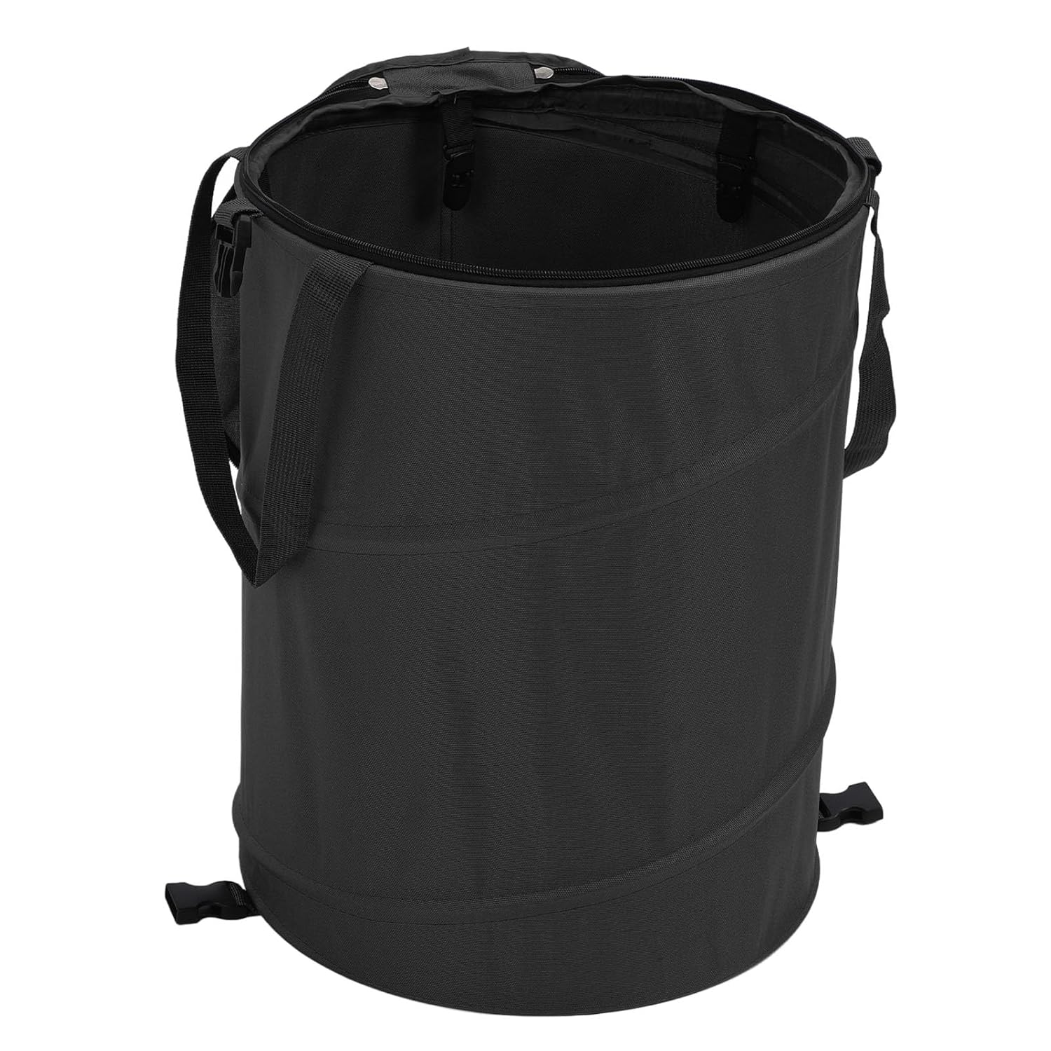 Large Capacity Camping Trash Can Portable Garden Garbage Container Outdoor Picnic 24 Gallons (Black)