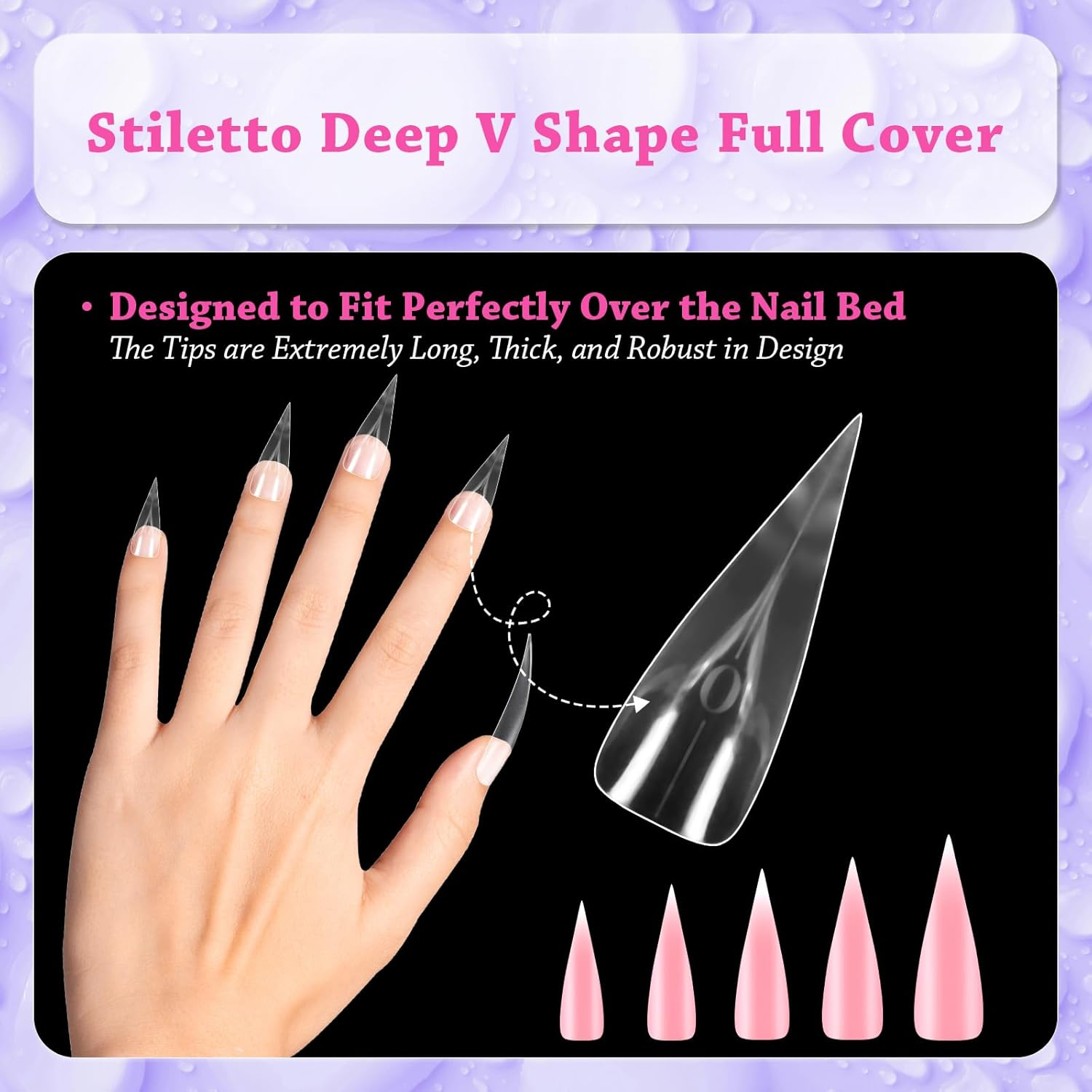 Outopen 150 Pcs Eagle Claw Shape Clear Full Cover Reusable Curve Long Nail Molds for Acrylic Extension Polygel Sculptural Manicure DIY 15 Sizes image number 1