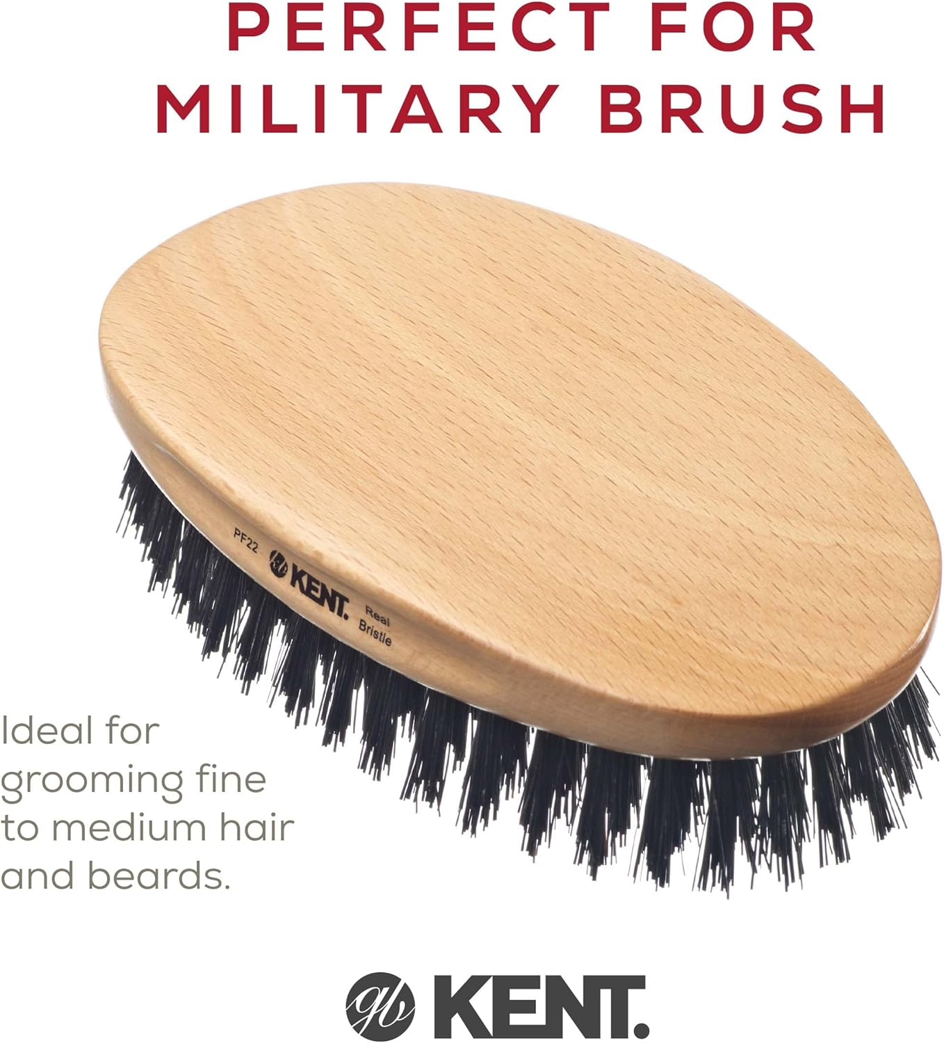 Kent Military Oval Beech and Bristle Hairbrush image number 2