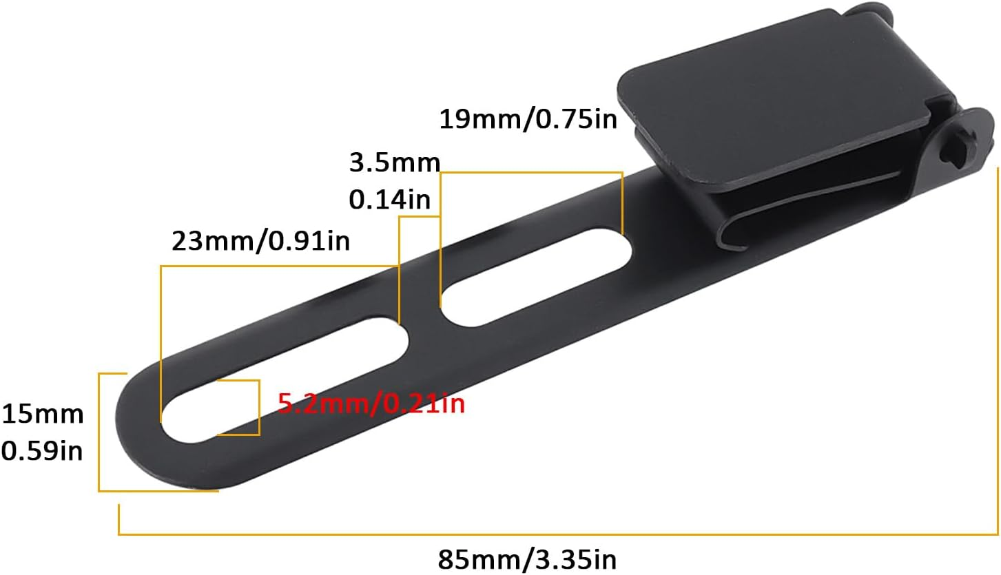 Create Idea 2Pcs Fixed Blade Clip with Screws Washers Compatible with Kydex Ulticlip 85X15Mm Black image number 2