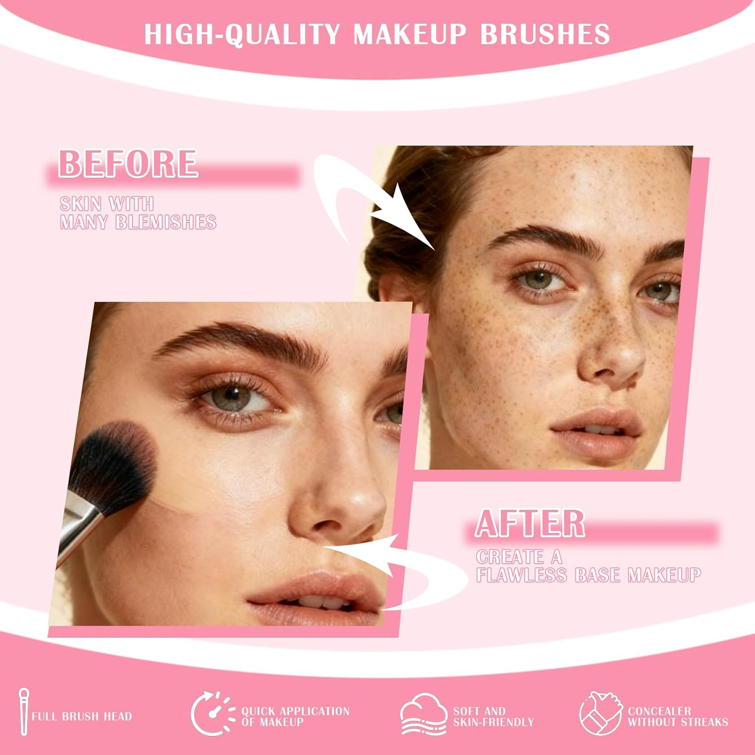 9-Piece Makeup Tool Set &ndash; Foundation Brush, Concealer Brush, and Beauty Blender for All-In-One Full-Face Base Makeup. image number 3