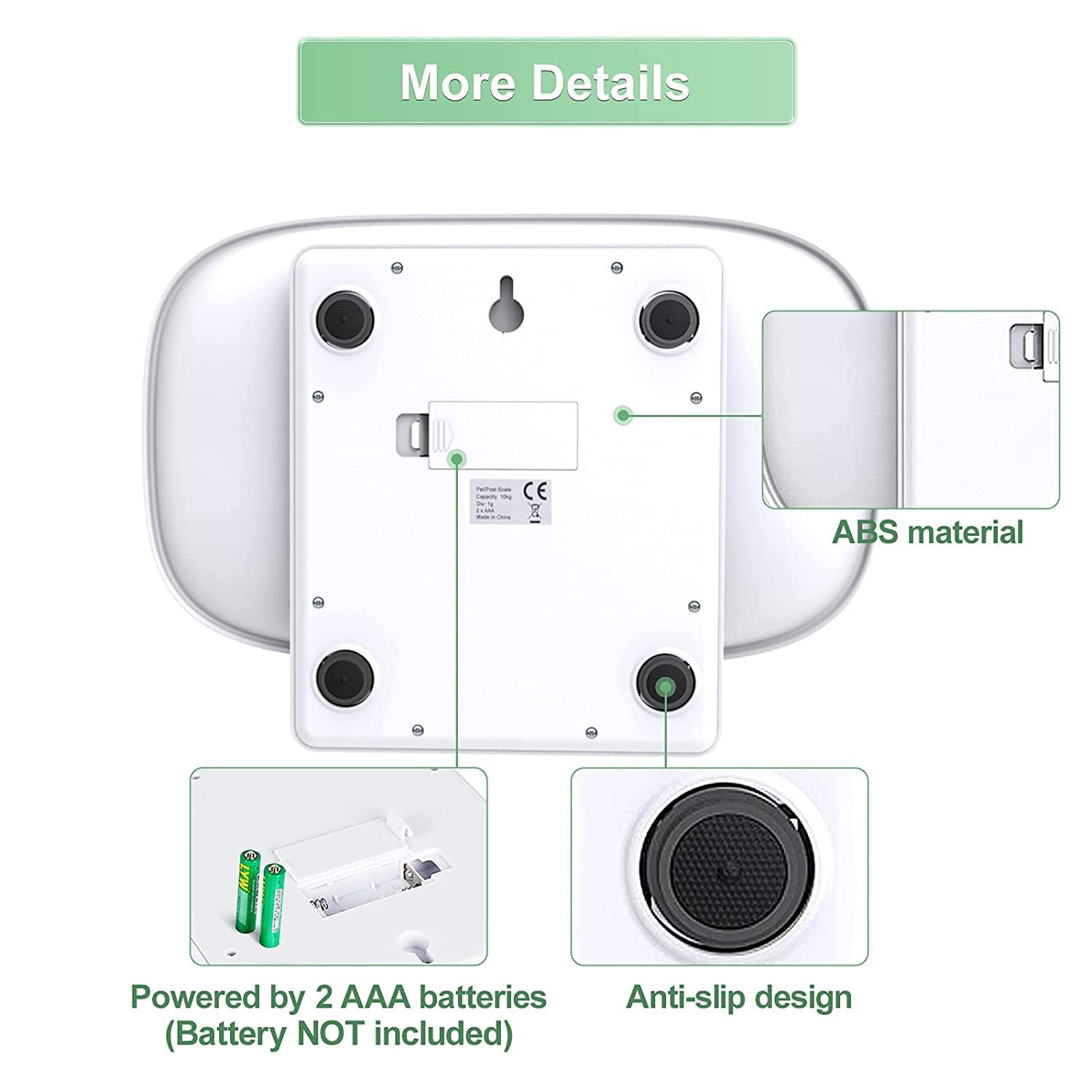 Digital Pet Scale, Multi-Function LED Scale Digital Weight with Height Tray Measure Accurately, Perfect for Puppy/К Itty/Hamster/Hedgehog/Food, Capacity up to 22 Lb, Length 11Inch image number 2