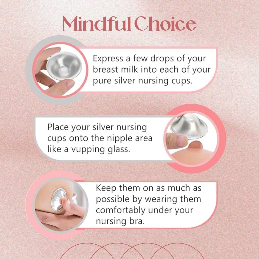 BABYHIG the Orginal Silver Nursing Cups &ndash; Silver Nipple Shields for Breastfeeding - Nipple Guards Protector for Breastfeeding - Nipple Shields for Nursing Newborn &ndash; Nickel Free &ndash; 925 Silver image number 5