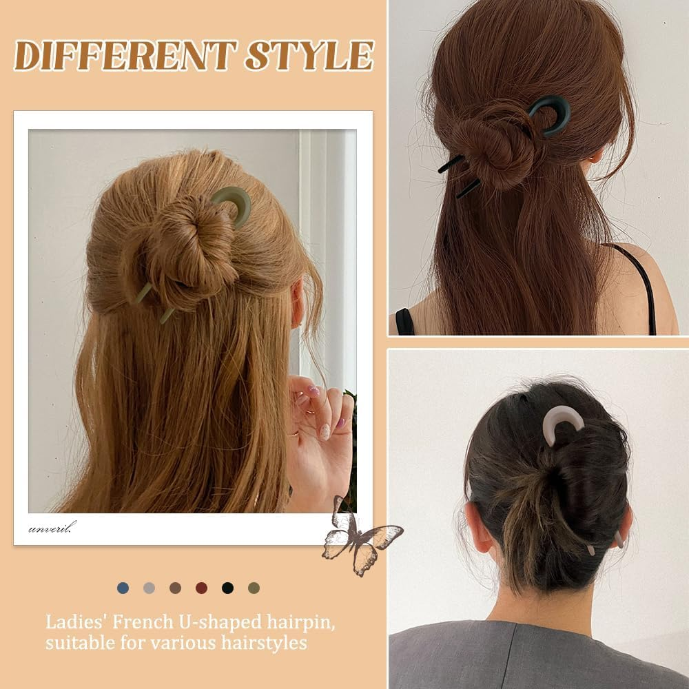 TTPSRY 6 Pcs U-Shaped Hair Fork for Women Bun Holder and Updo Styling Tool Secure and Elegant Design for Everyday or Special Occasions image number 4