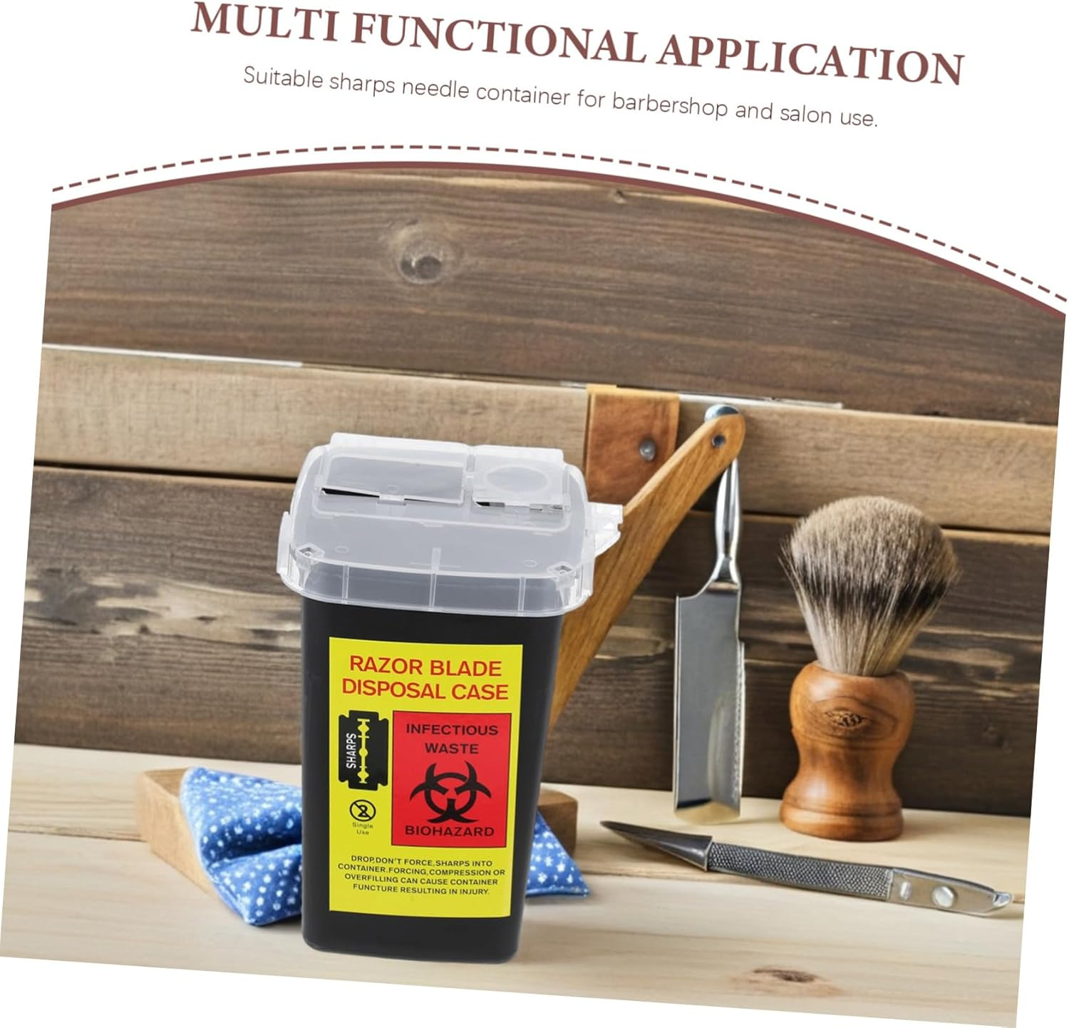 WRITWAA 2Pcs Portable Razor Blade Storage Case Hairdressing Razor Container with Locking Lid for Safe Shaving Blade Disposal and Recycling Lightweight and Reusable Sharps Box image number 6