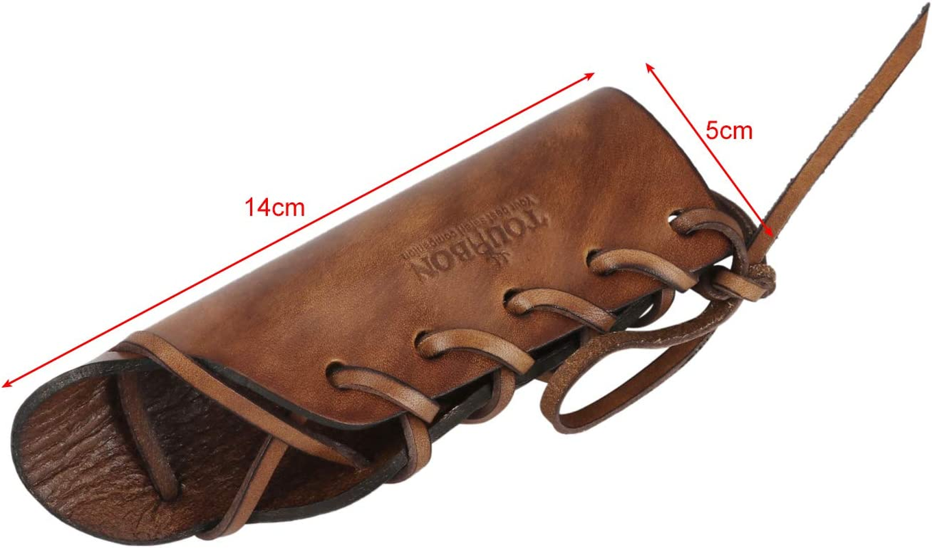 TOURBON Leather Axe Handle Protection Covers - Vintage Brown image number 3