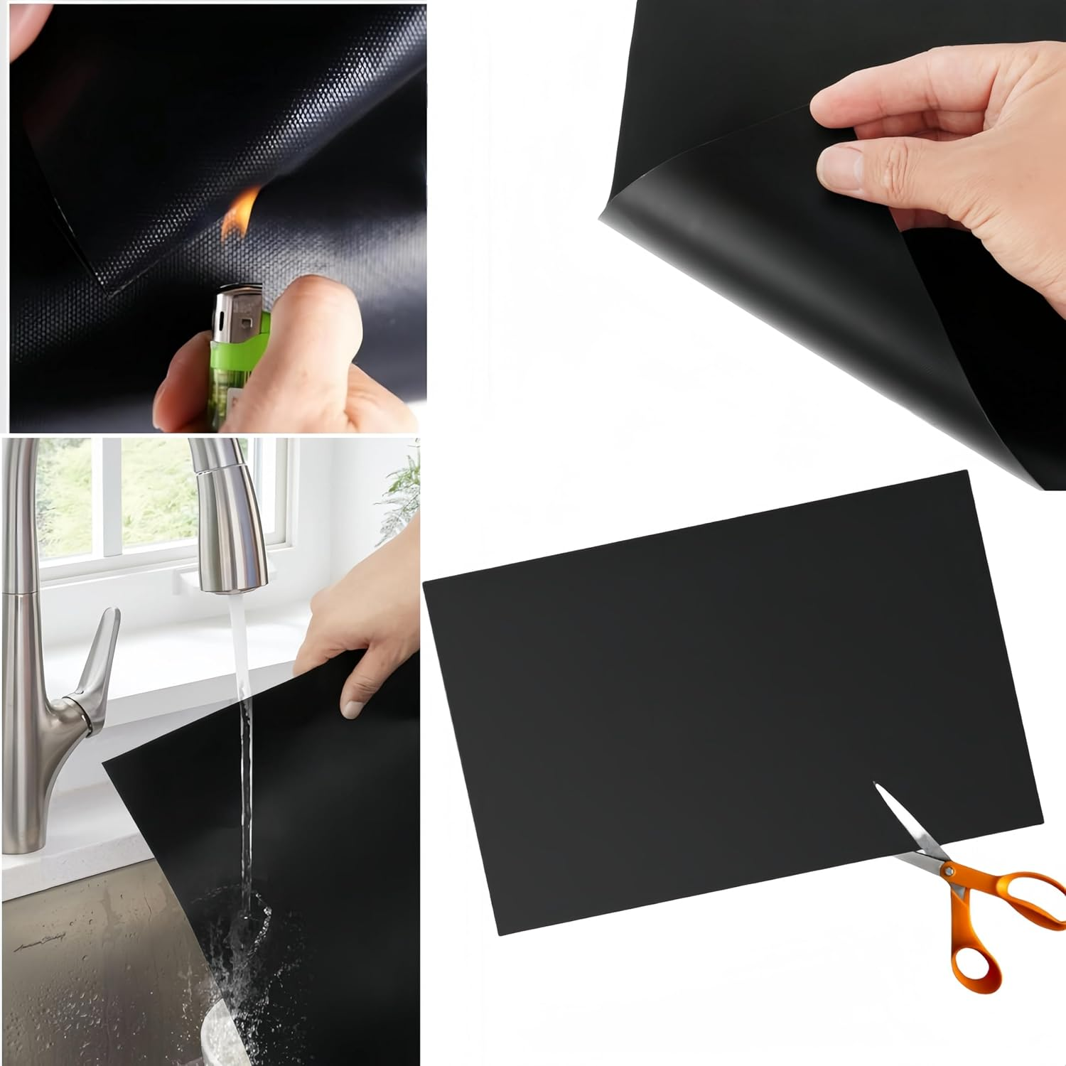 3 Pcs Oven Liners,40 X 60 Cm Non Stick Oven Mats, Thick Duty Teflon Induction Cooker Protector Mat, Easy to Clean Grill Mat, for Bottom of Electric Oven Gas Oven Toaster Oven Microwave Stove Grill image number 1