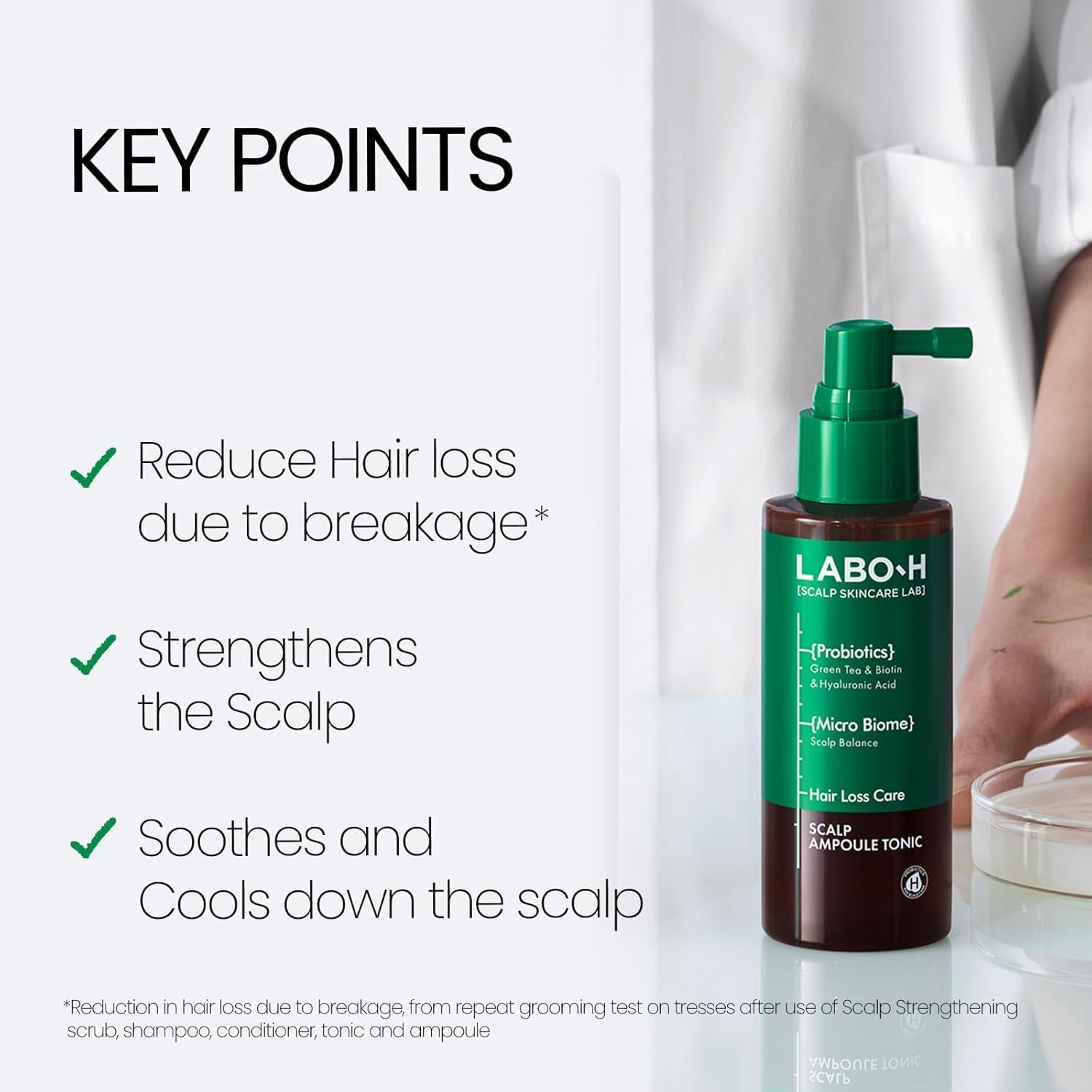 Scalp Strengthening Shampoo (400 Ml) and Scalp Strengthening Capsule Conditioner (220 Ml) and Tonic Serum Spray (100 Ml). K-Beauty Hair Growth & Anti-Loss Care Set for Labo-H image number 6