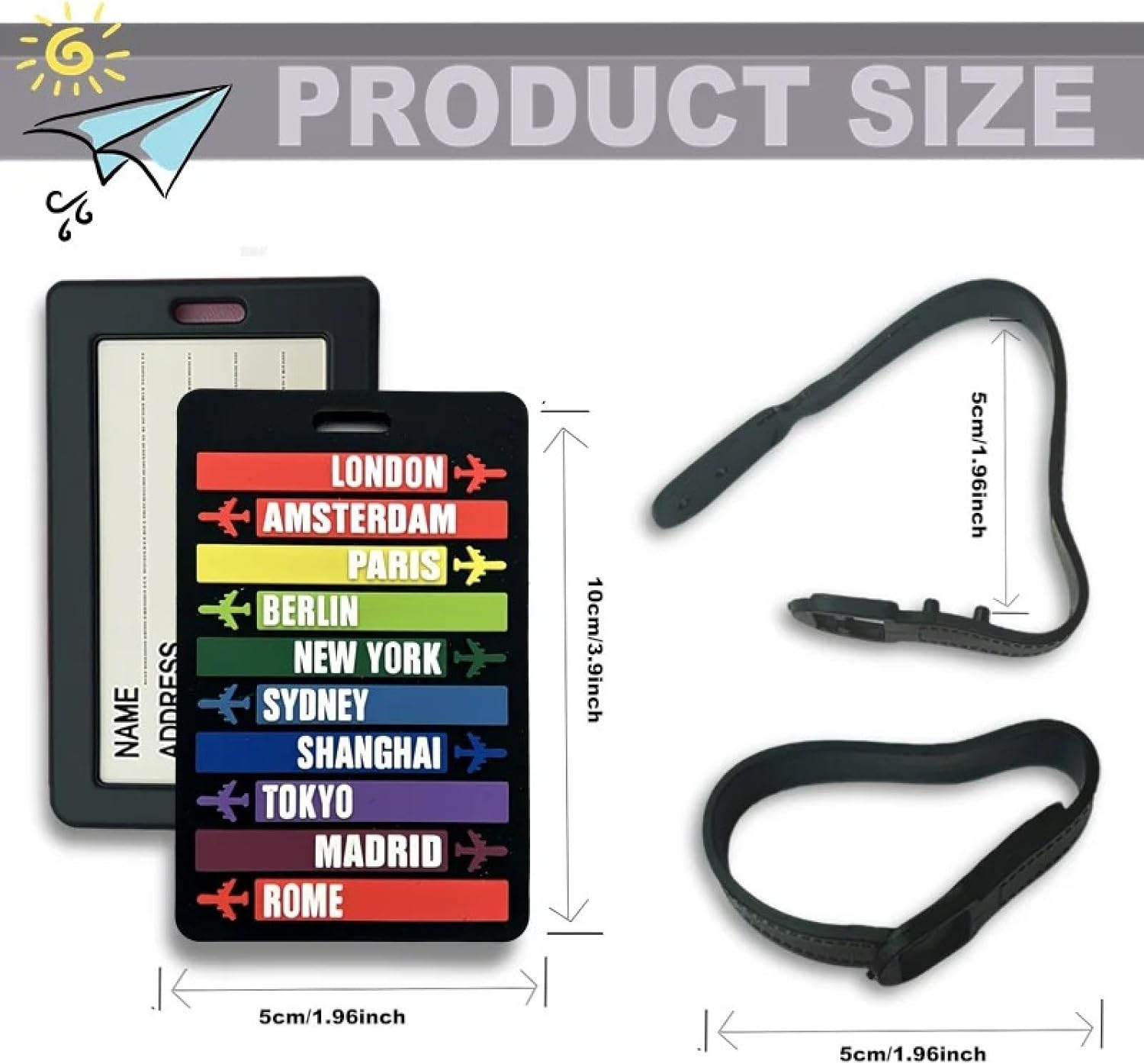 6 PCS Creative PVC Soft Rubber Luggage Tags Boarding Pass Identification Tags Multifunctional Travel Tags image number 2