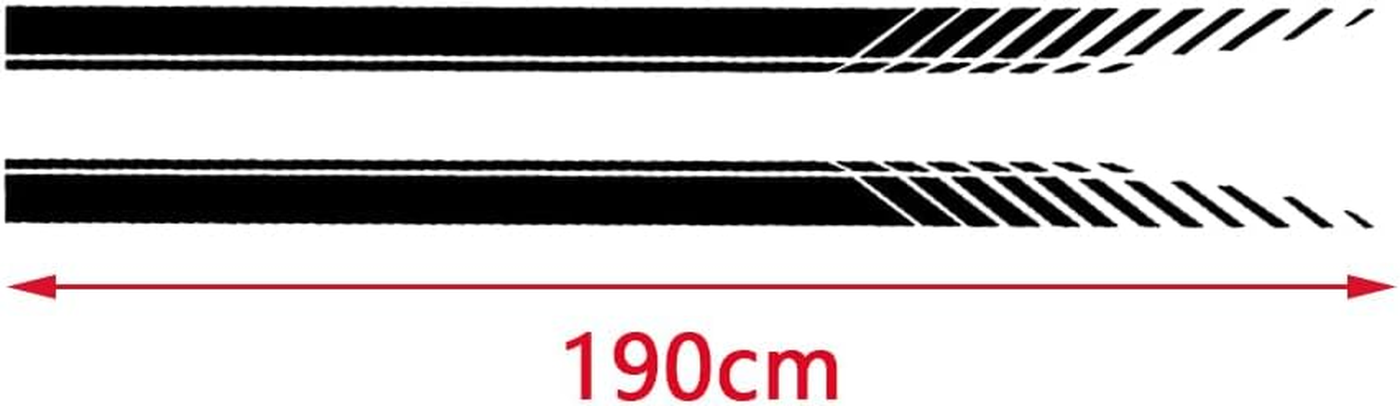 Ramuel Car Stickers Decorations Auto Racing Body Side Stripes Vinyl Modified Stripe Decal Decoration 2PCS for All Cars SUV Truck Off-Road Vehicles Universal Stickers Accessories image number 1