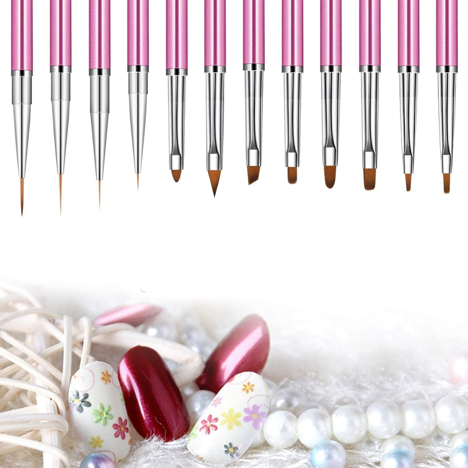 12 Pcs Nail Art Brush Set Nails Arts Painting Drawing Pen Design Manicure Tools image number 2