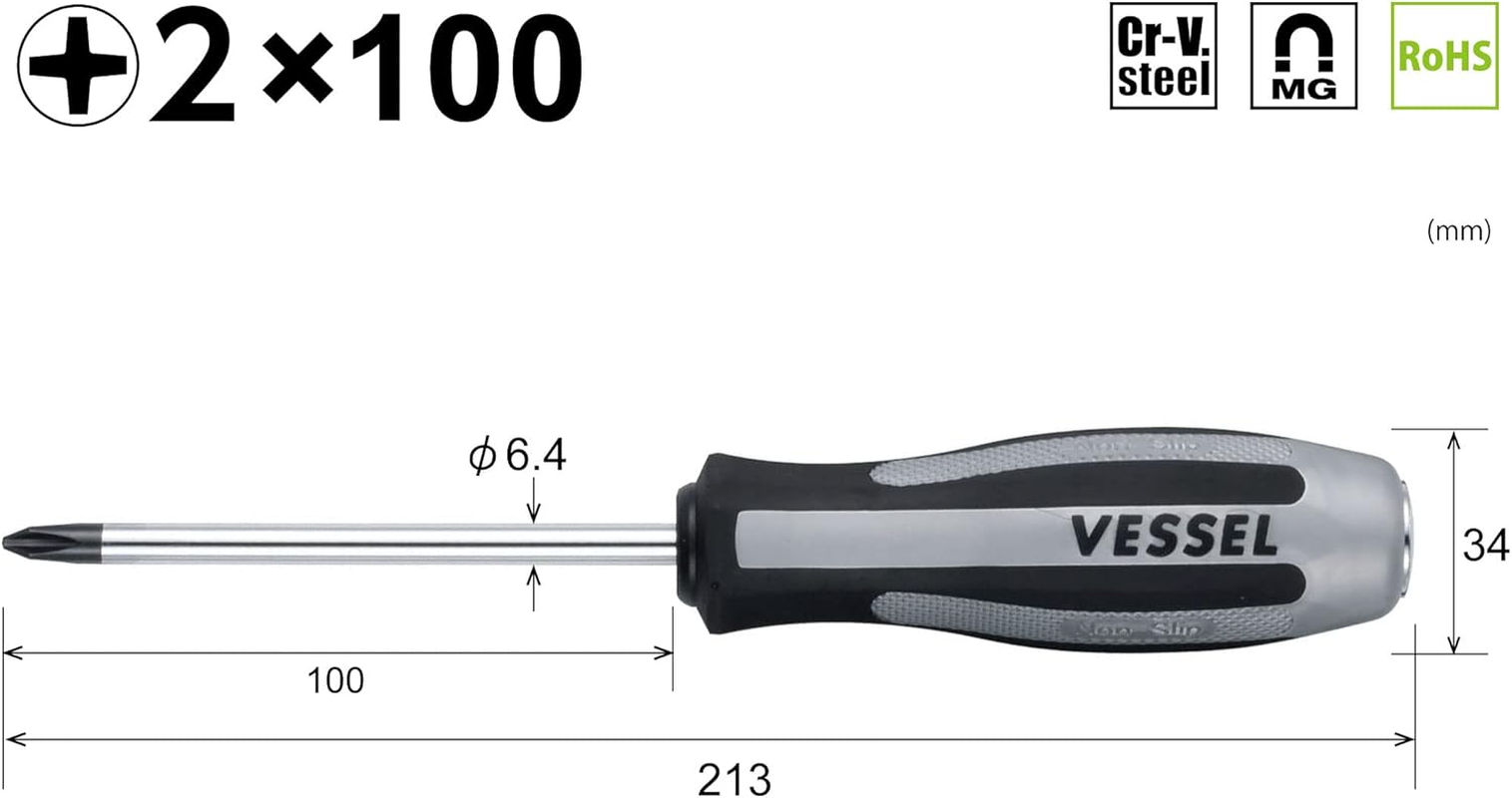 Vessel 980 Impacta P2X100#2 Cross Point Impact Screwdriver image number 4