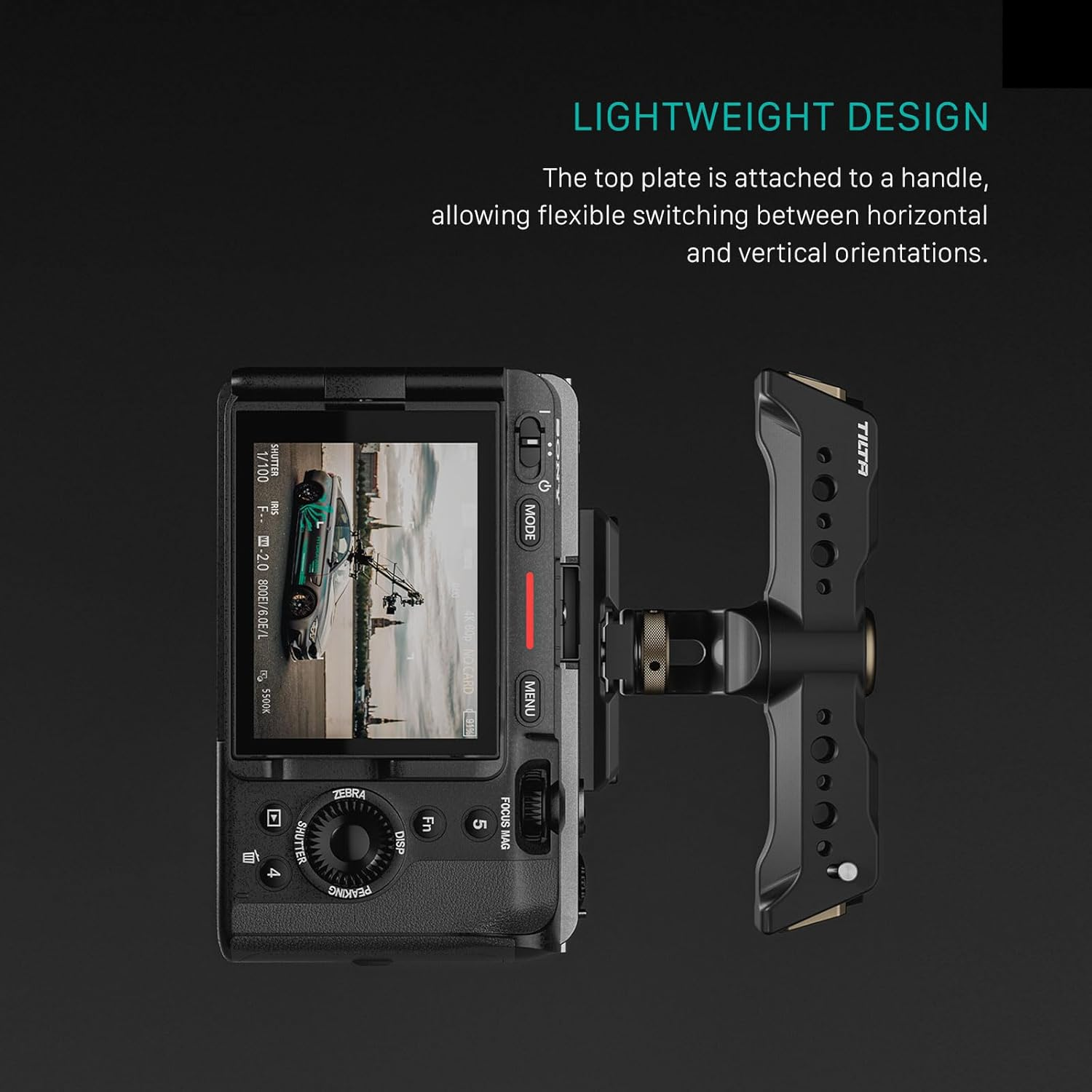 Tilta Full Camera Cage for FX3/FX30 V2 | Top Plate NATO Rail, Cold Shoe, 1/4""-20 and 3/8""-16 | Thumb Screw Design | Black image number 3