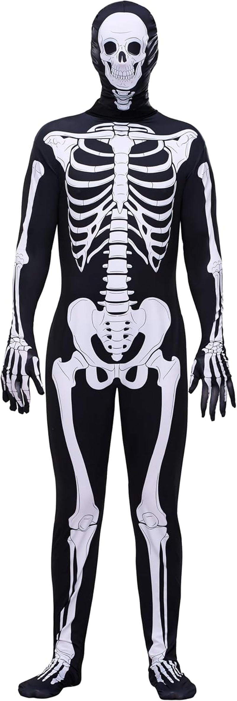 Spooktacular Creations Men Skeleton Costume, Halloween Skeleton Bodysuit Adult for Halloween Costume Dress Up image number 3