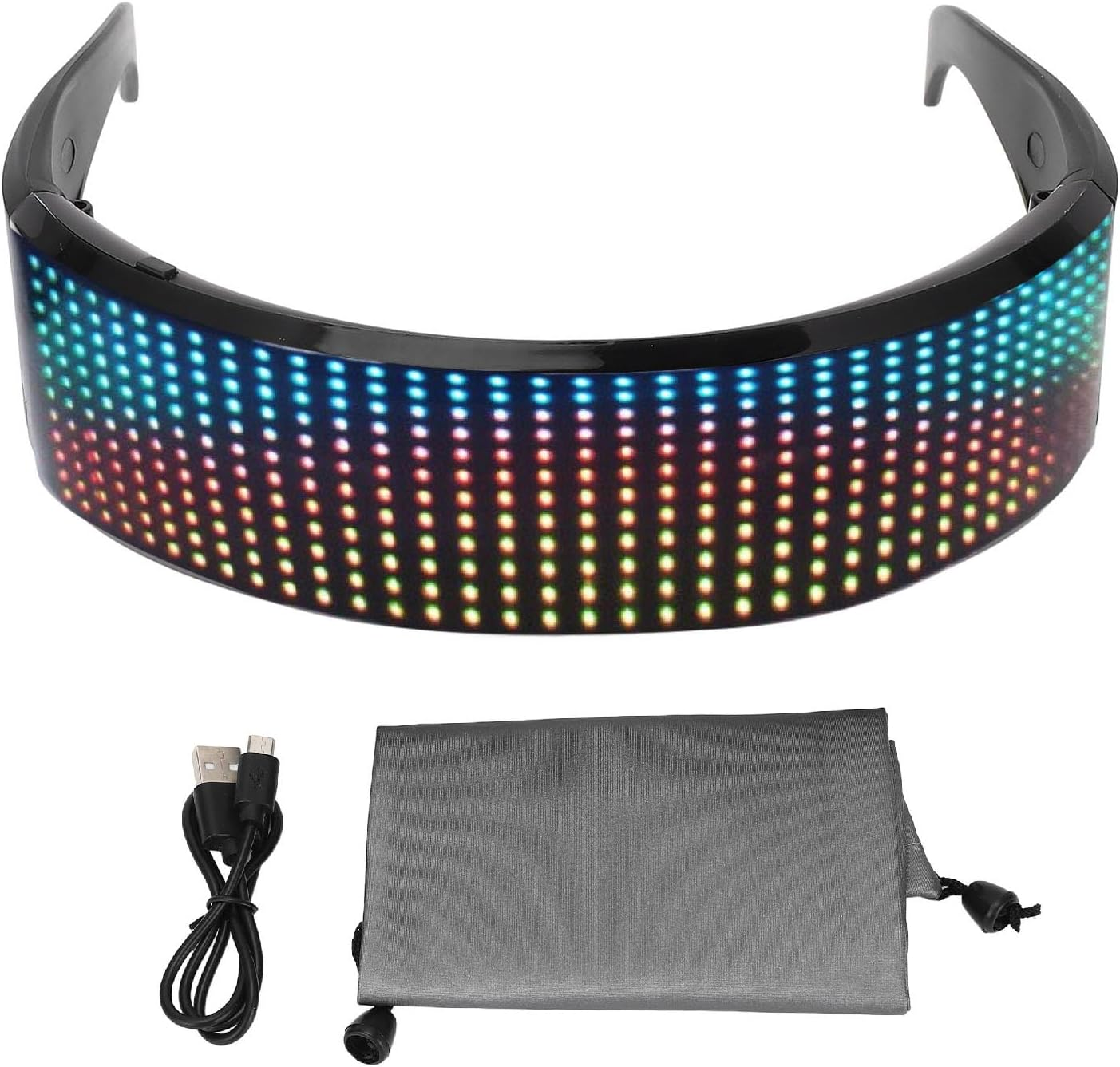 Bewinner RGB Light up Glasses for Halloween Party, Bluetooth APP Control Light up Glasses, Party Neon Glasses with Cool Design for IOS Android image number 3