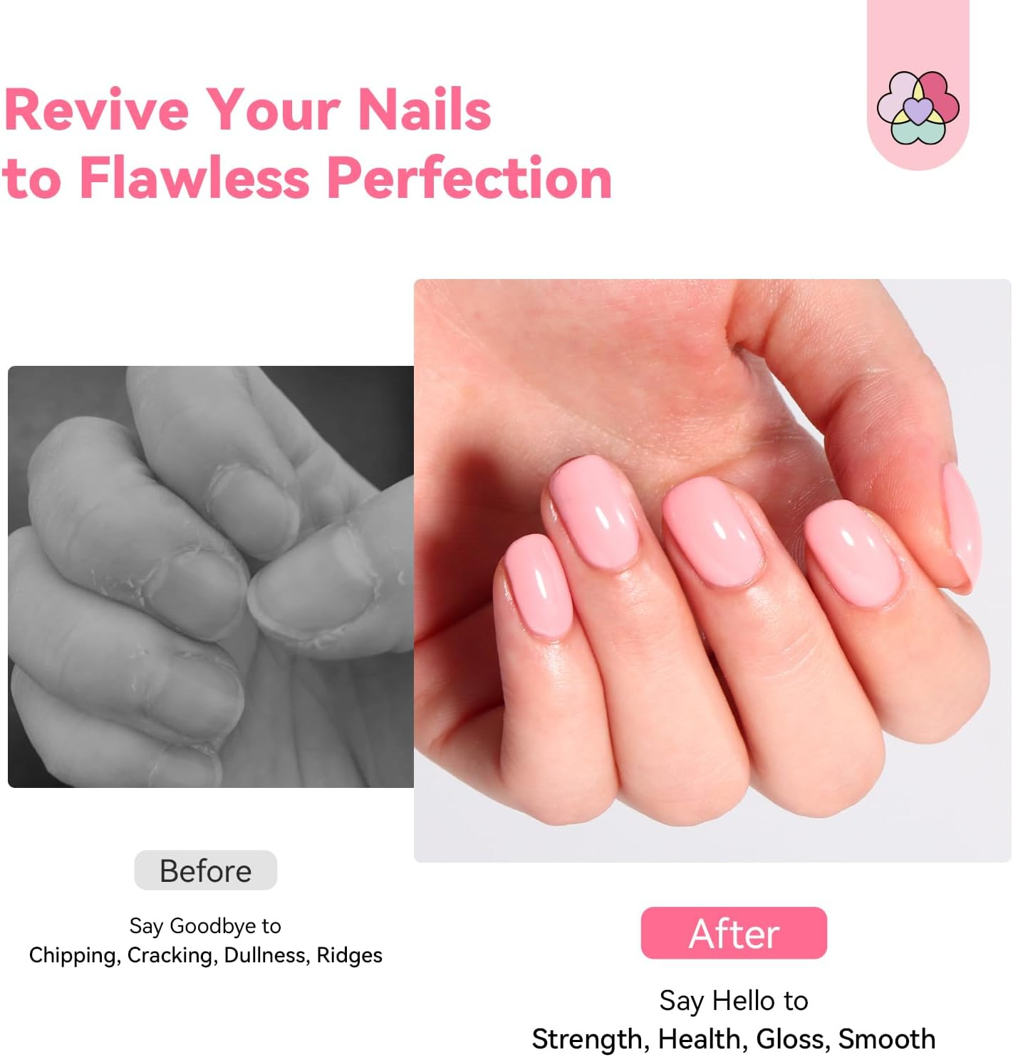 SAVILAND 15Ml Advanced Nail Strengthener: Nail Polish Nail Hardener Foundation Polish Base Coat Air Dry Quick Dry 7-Day Nail Repair Pink Nail Care Oil for Weak Thin & Damaged Nails Gifts for Women image number 5