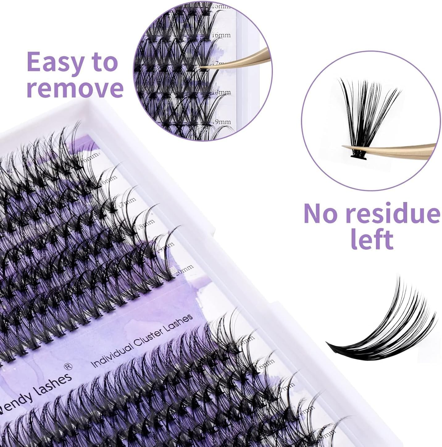 Individual Cluster Lashes 30D/40D Mixed Natural Eyelash Clusters C/D Curl 0.07Mm Matte Black Soft 16-20Mm DIY Individual Eyelashes Cluster Lashes Extension by Wendy Lashes (30/40D-D,16-20Mm Mixed)