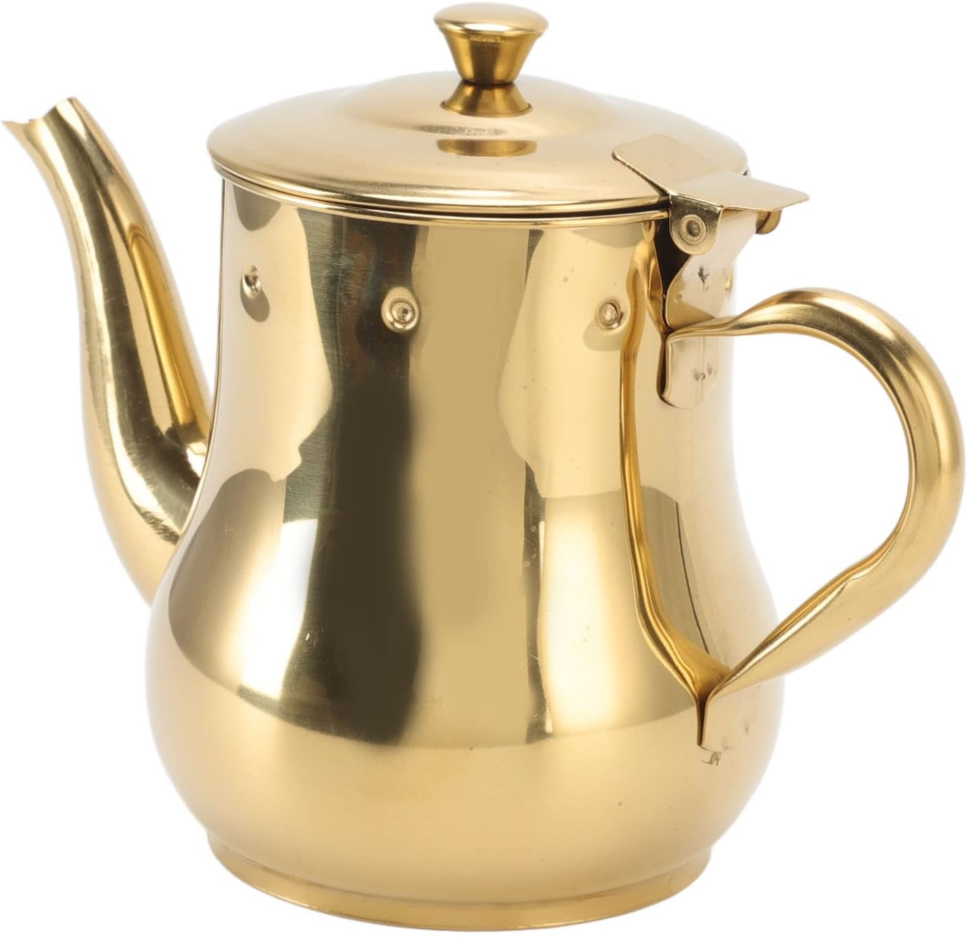 Teapot, Mesh Filter, Non-Toxic Stainless Steel Coffee Tea Kettle for Home (Gold) image number 5