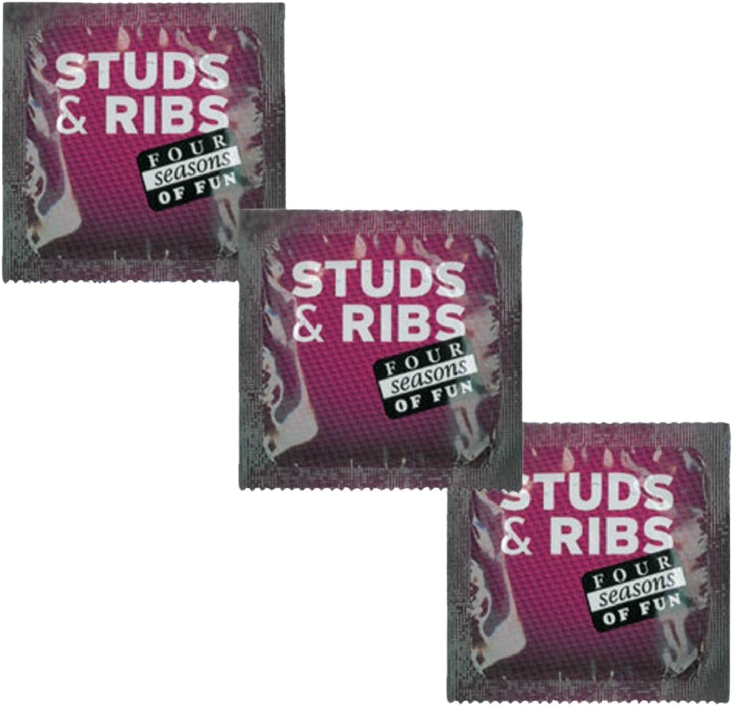 Four Seasons Studded and Ribbed Condoms - Enhanced Pleasure - Lubricated - Bulk Pack of 144