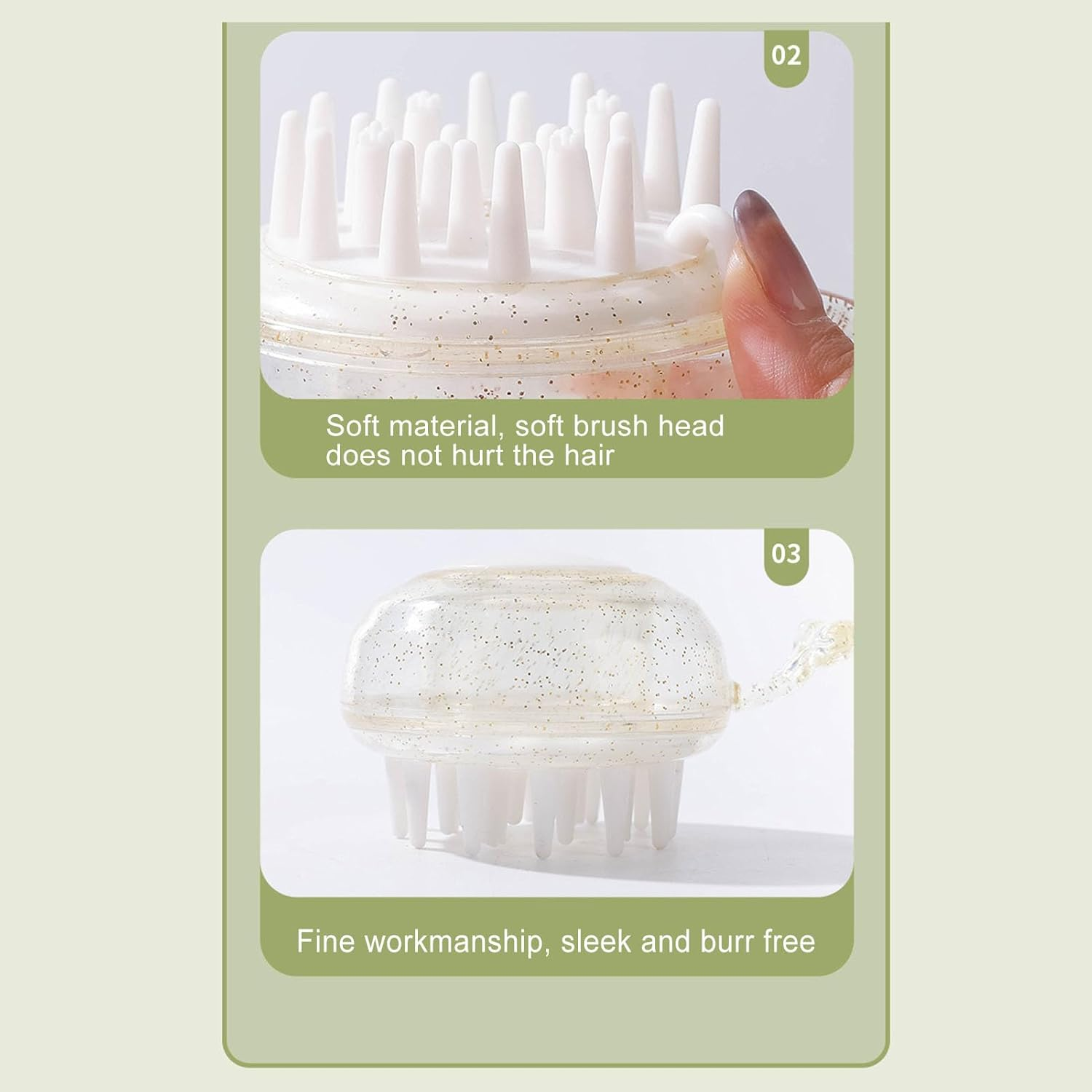 Hair Shampoo Brush Cute Whale Shape Liquid Storage Scalp Care Soft Rubber Massager Wet Dry Hair Scalp Scrubber Shower Hair Brush image number 2