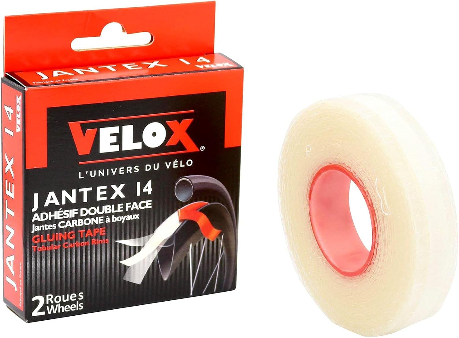 Velox Jantex 14 Double Sided Carbon Rim Tubular Tape, Transparent, 18Mm