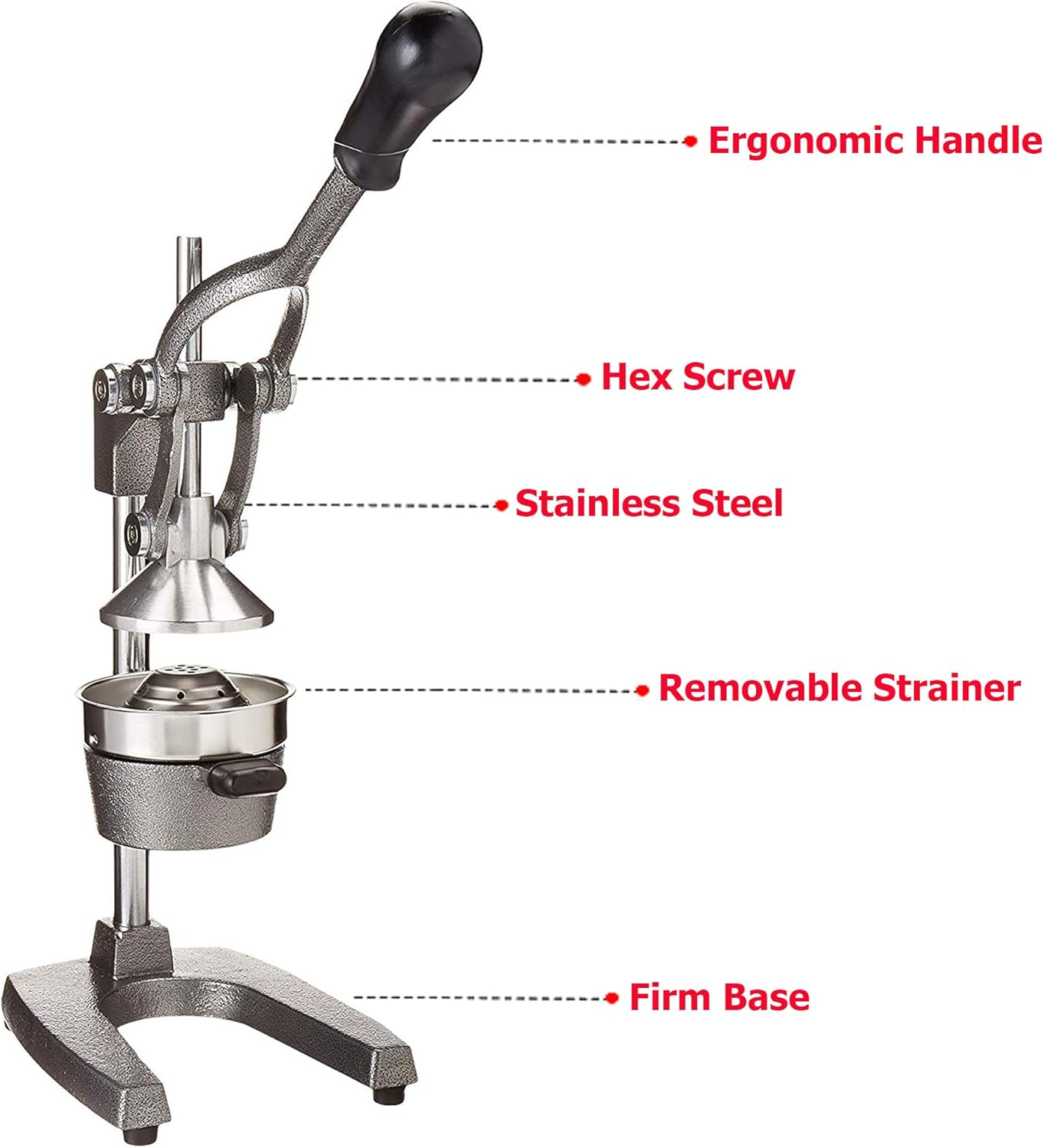 Switol Manual Citrus Juicer, Commercial Hand Orange Juice Squeezer, Suitable for Many Fruit Such as Lemon, Lime, Grapefruit, Pomegranate Etc (Gray) image number 4