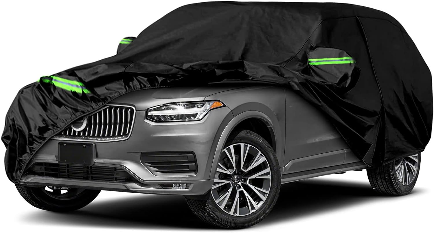 Waterproof Car Covers Replace for 2002-2023 Volvo XC90, 6 Layers All Weather Car Cover with Zipper Door & Windproof Bands for Snow Rain Dust Hail Protection image number 5