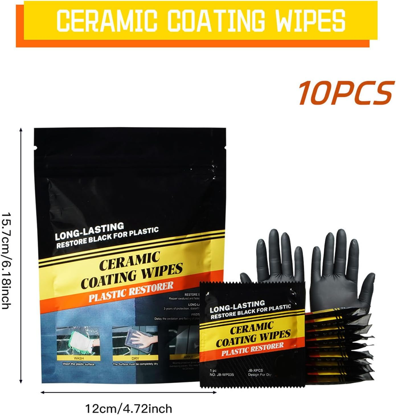 Car Interior Wipes - Vehicle Renovation Cleaner | Mild Car Cleaning Wipes for Dashboard Detailing Interior Restoration Automotive Travel Leather image number 6