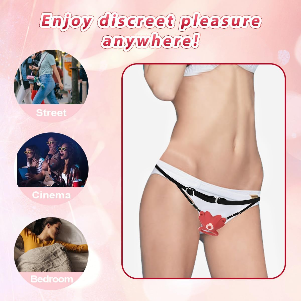 Adult Sex Toys Wearable Panty Vibrator,Female Sex Toy with 9 Vibration Modes,Vibrating Penis Ring Clitoral Stimulator,Couple Sex Toy with APP Control Vibrators for Women Men Sexual Pleasure image number 1