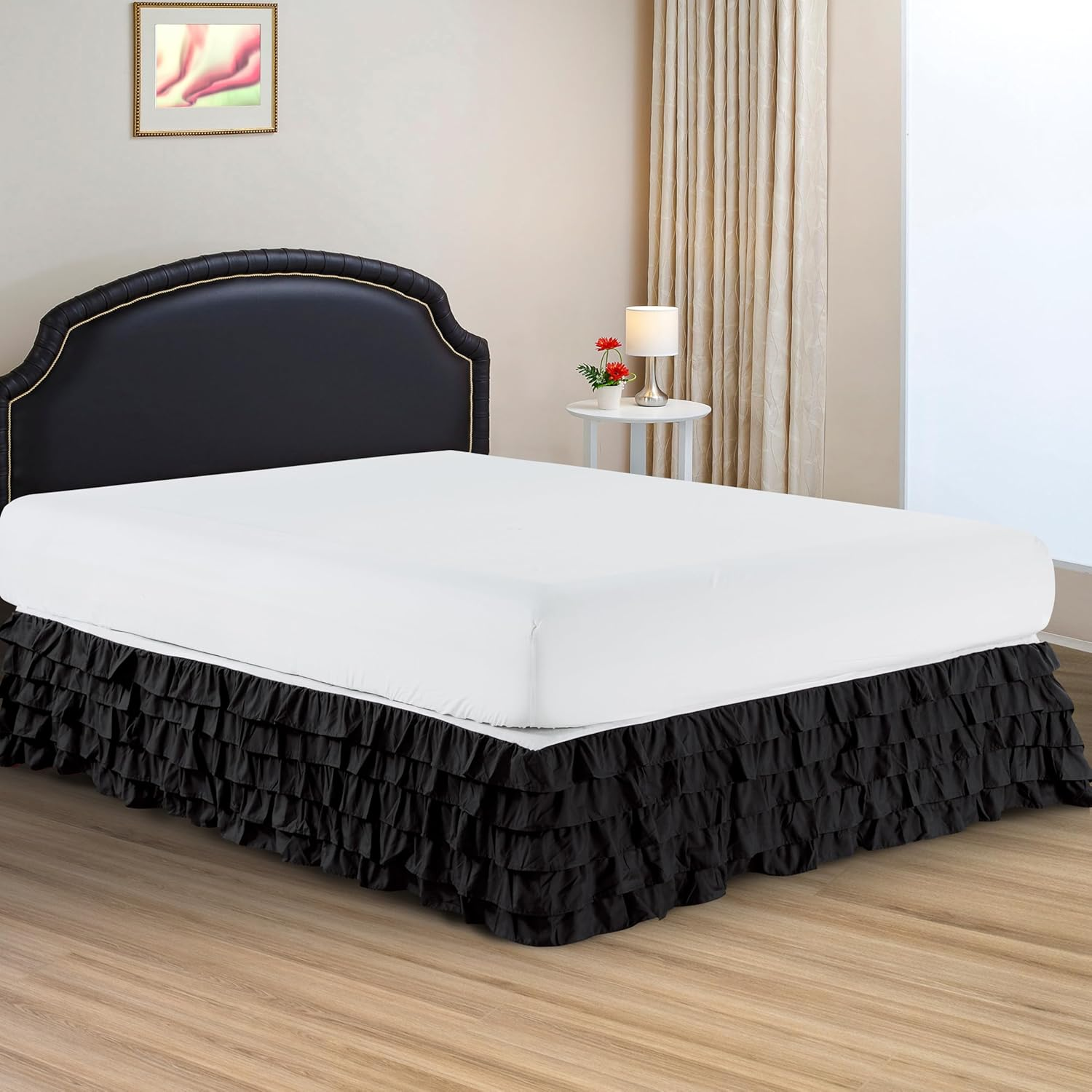 Elegant Comfort Luxurious Premium Quality 1500 Premier Wrinkle and Fade Resistant Hotel Quality Microfiber Multi-Ruffle Bed Skirt - 13Inch Drop, Twin, White